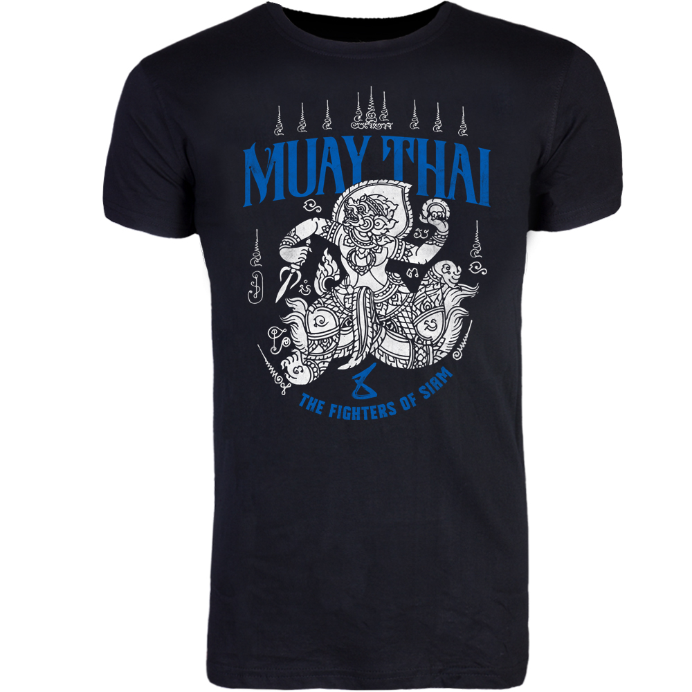8 WEAPONS Muay Thai T-Shirt, Hanuman Sak Yant, schwarz
