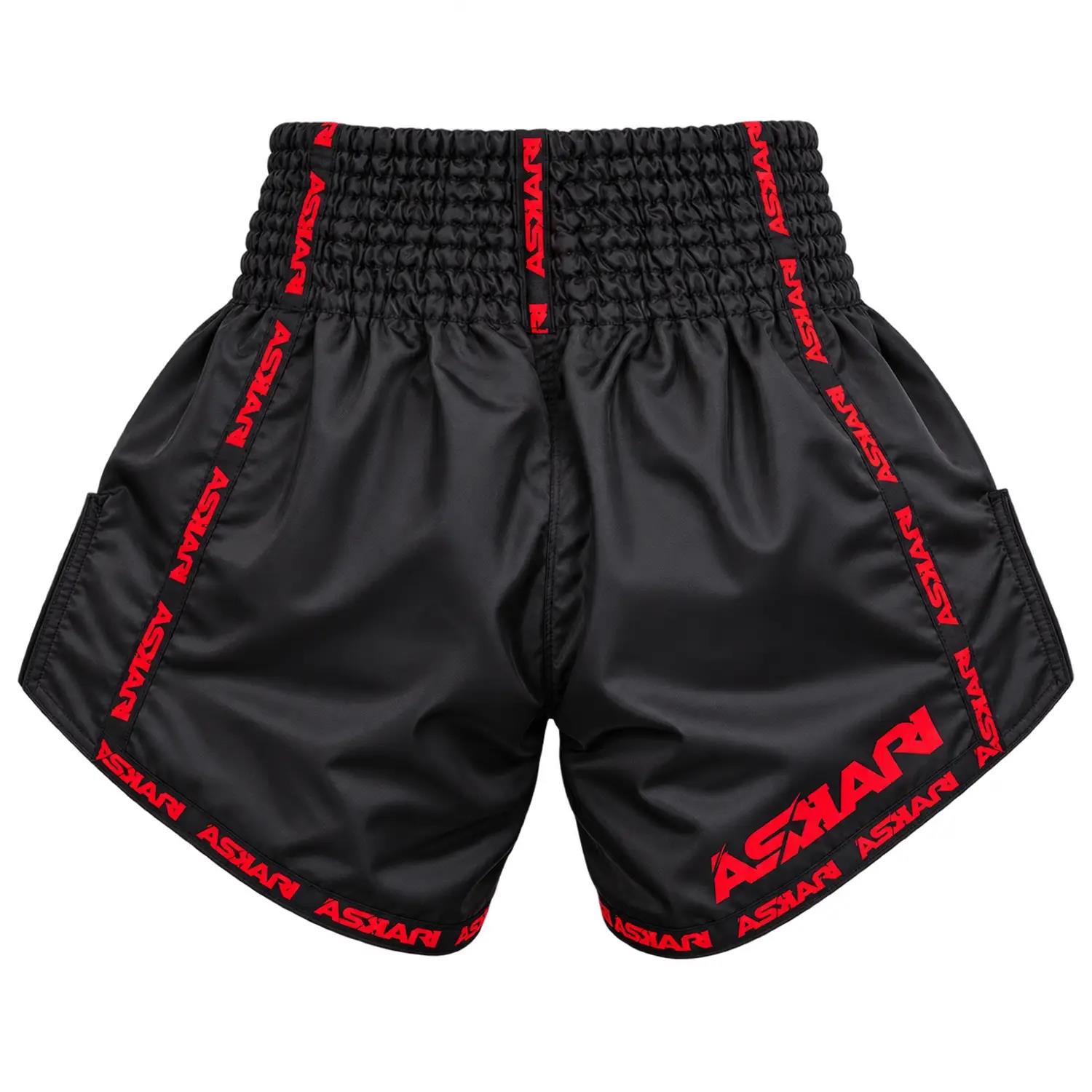 ASKARI Muay Thai Shorts, One Day, black-red, S