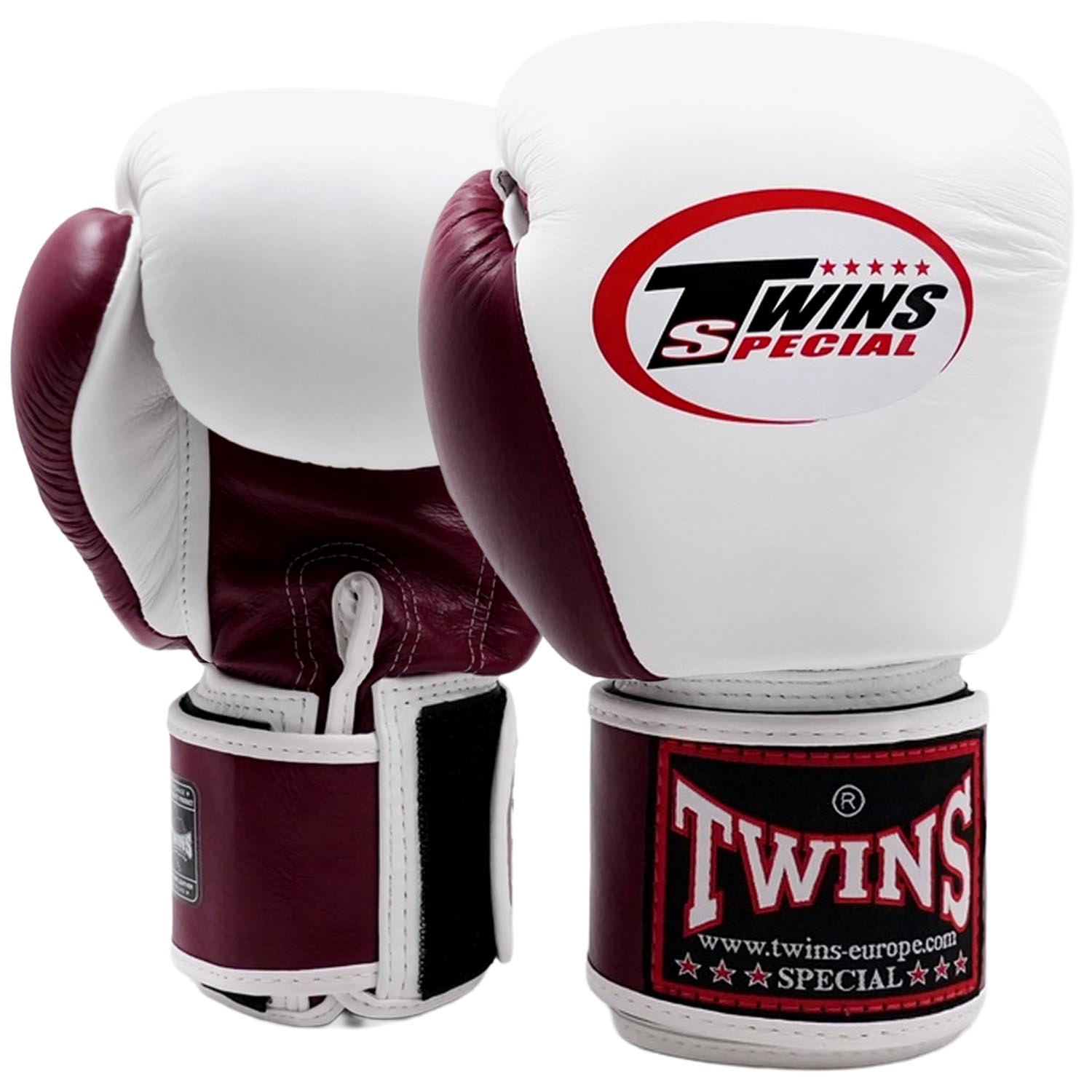 TWINS Special Boxing Gloves, Leather, BGVL-3, white-wine red, 16 Oz