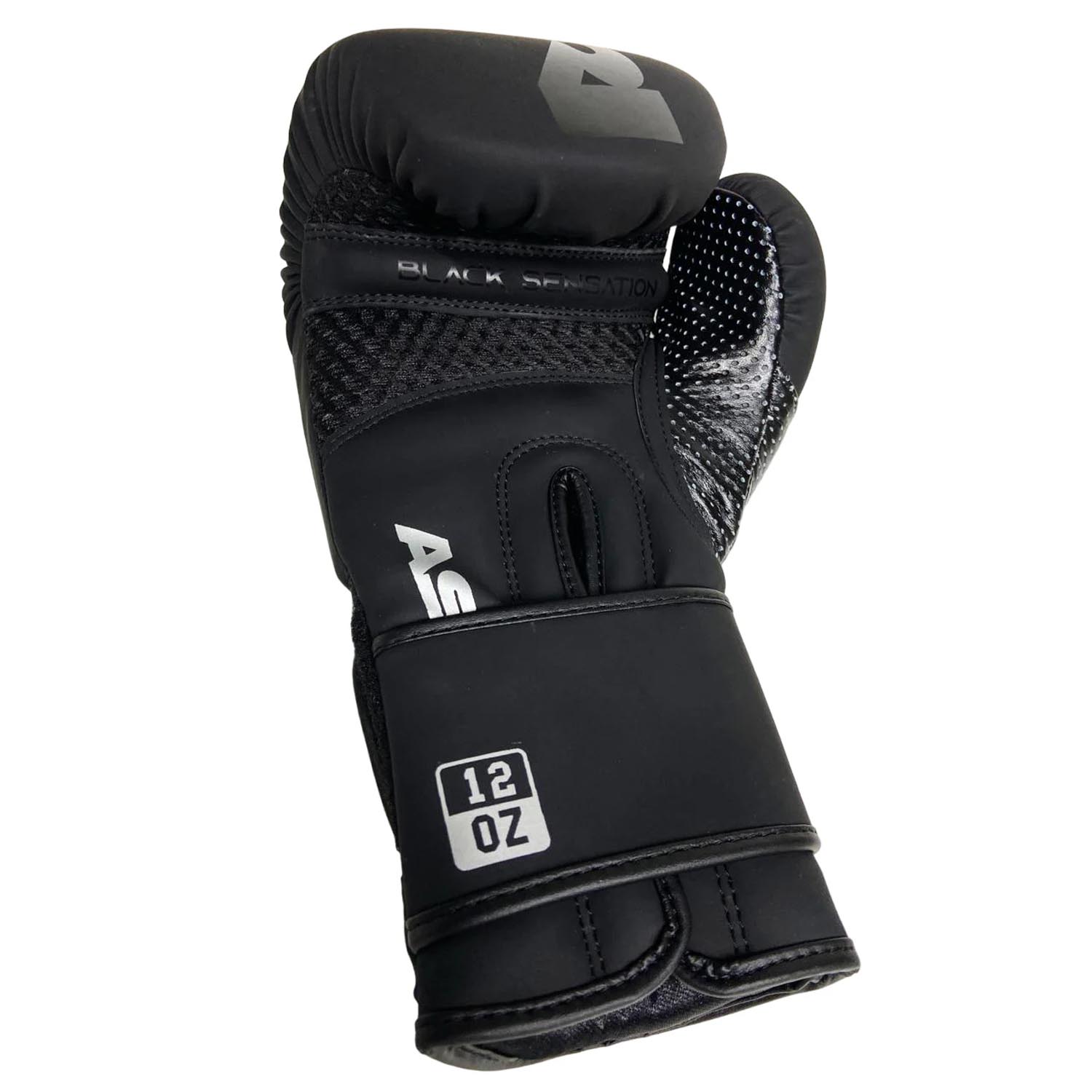 ASKARI Boxing Gloves, Black Sensation, black-white, 16 Oz