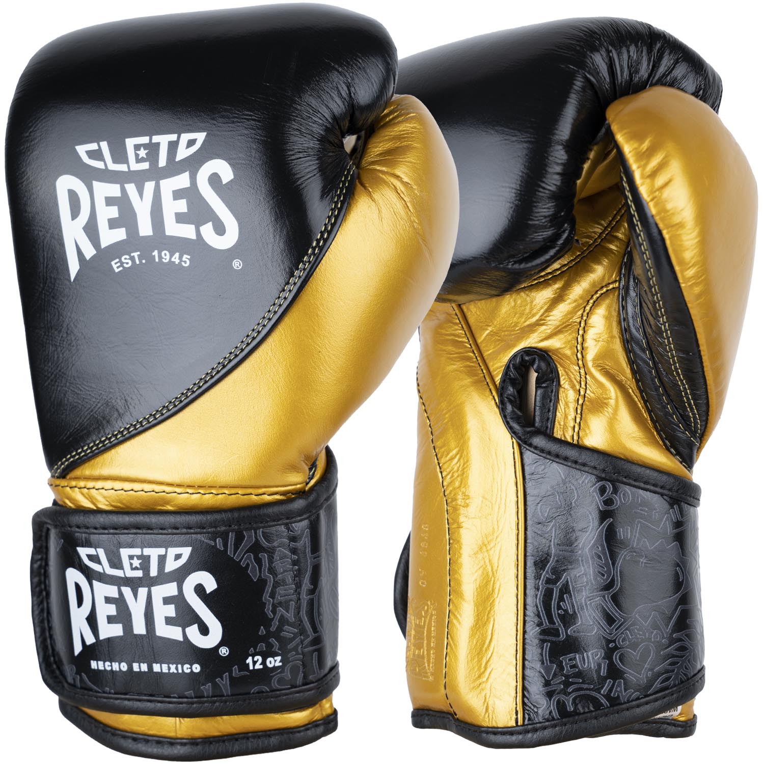 Cleto Reyes Boxhandschuhe, High Precision Training, schwarz-gold, 12 Oz