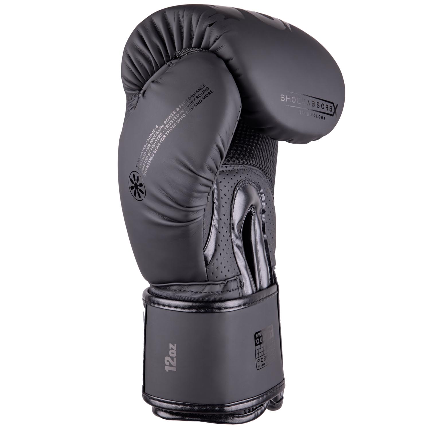 8 WEAPONS Boxing Gloves, Force 8, black-black, 10 Oz