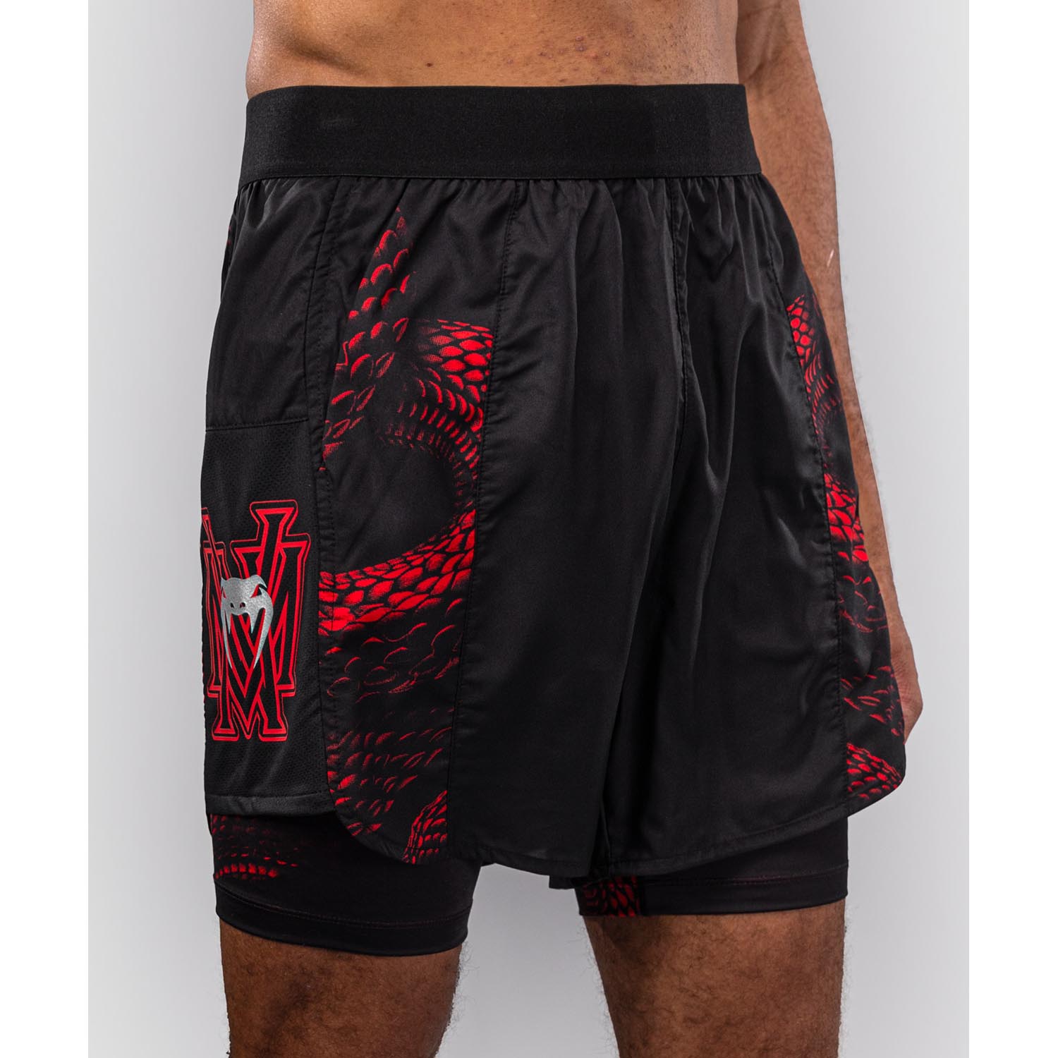 VENUM Training Shorts, Matupa, black-red-silver, L