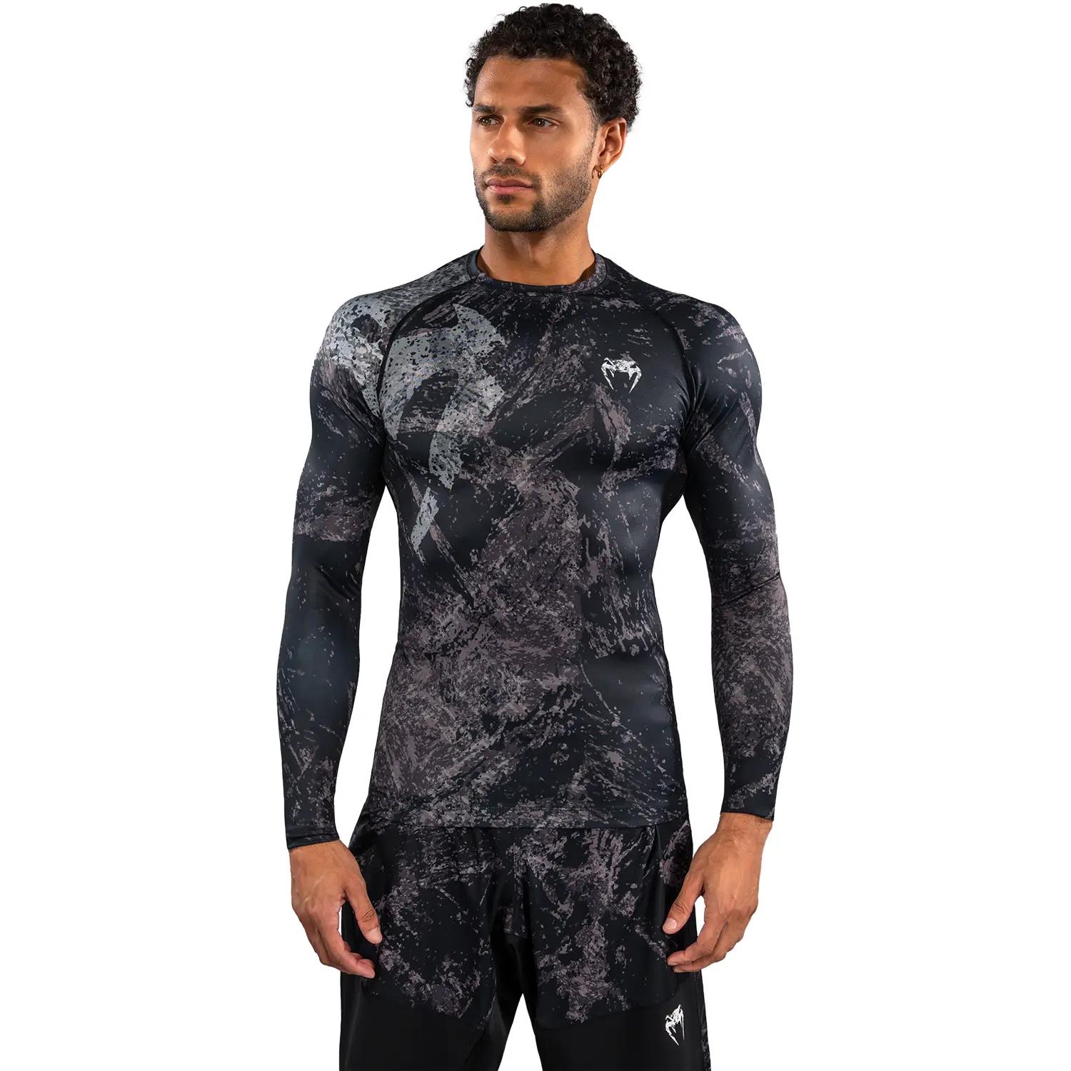 VENUM Rashguard, L/S, Rage & Workout, black-grey, S