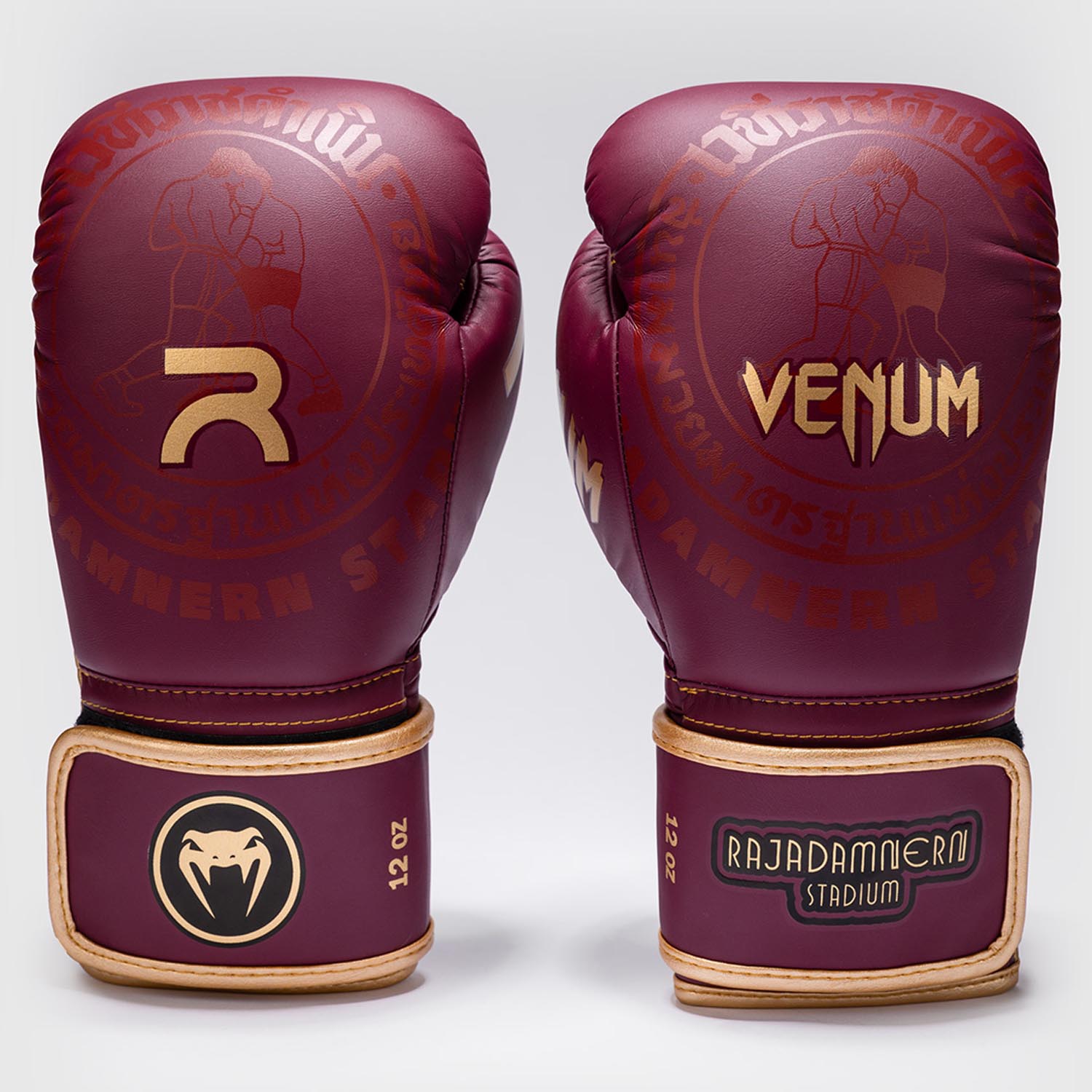 VENUM Boxing Gloves, Rajadamnern, wine red-gold, 16 Oz