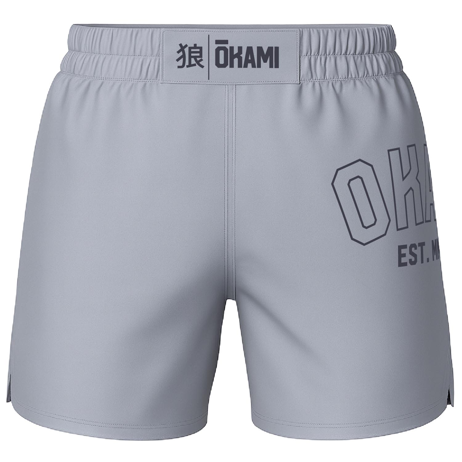 OKAMI MMA Fight Shorts, Logo, grey, XXL