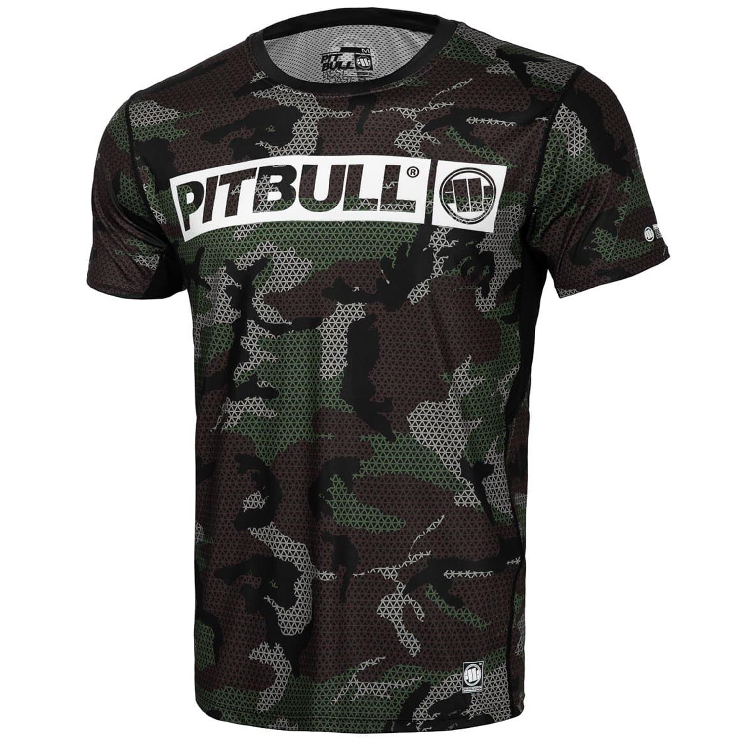 Pit Bull West Coast Fitness Shirt, Mesh Net Hilltop, camo-grün