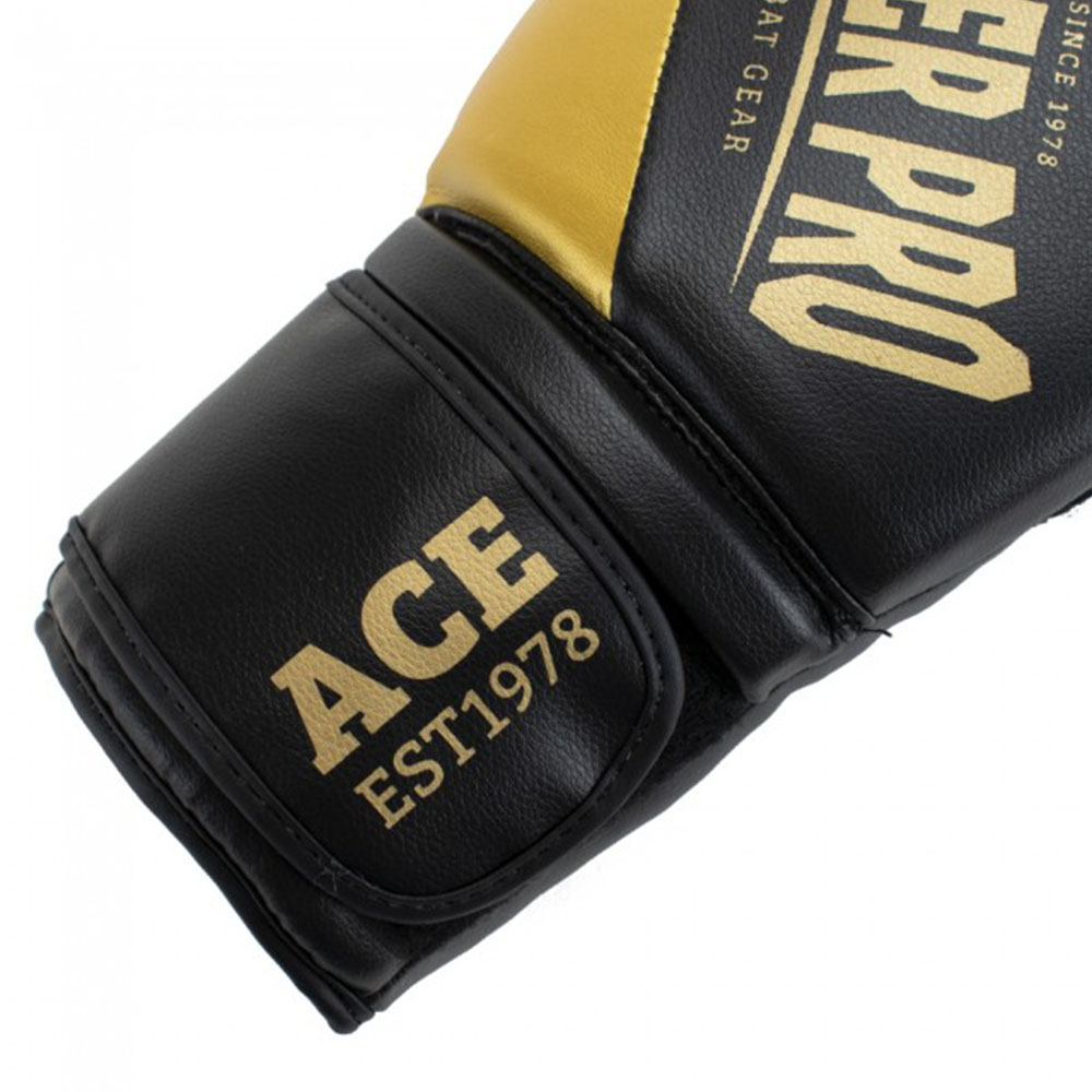 1420046-4 Super black-gold, 16 | ACE, 16 Pro Oz | Boxing Oz Gloves,