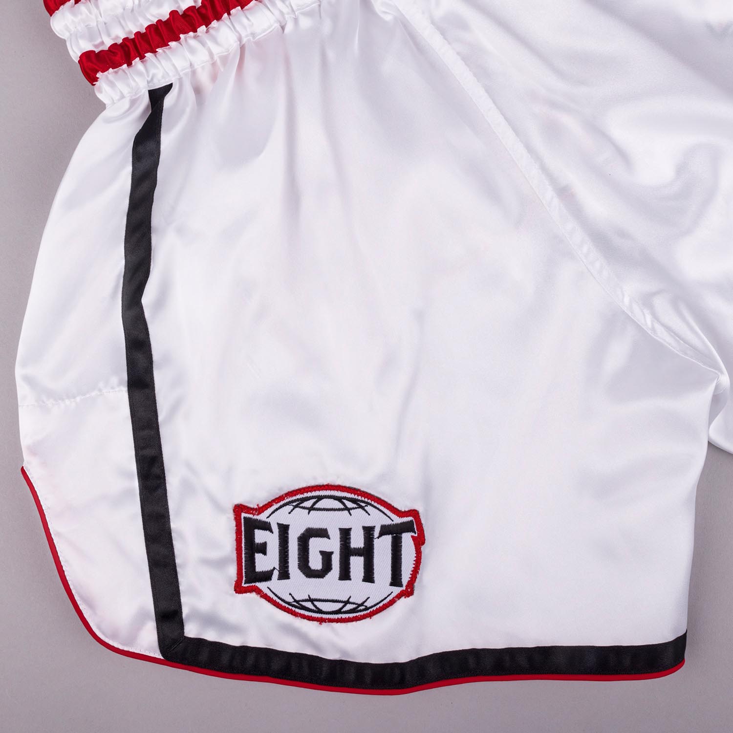 8 WEAPONS Muay Thai Shorts, Bangkok, white-black, XXL