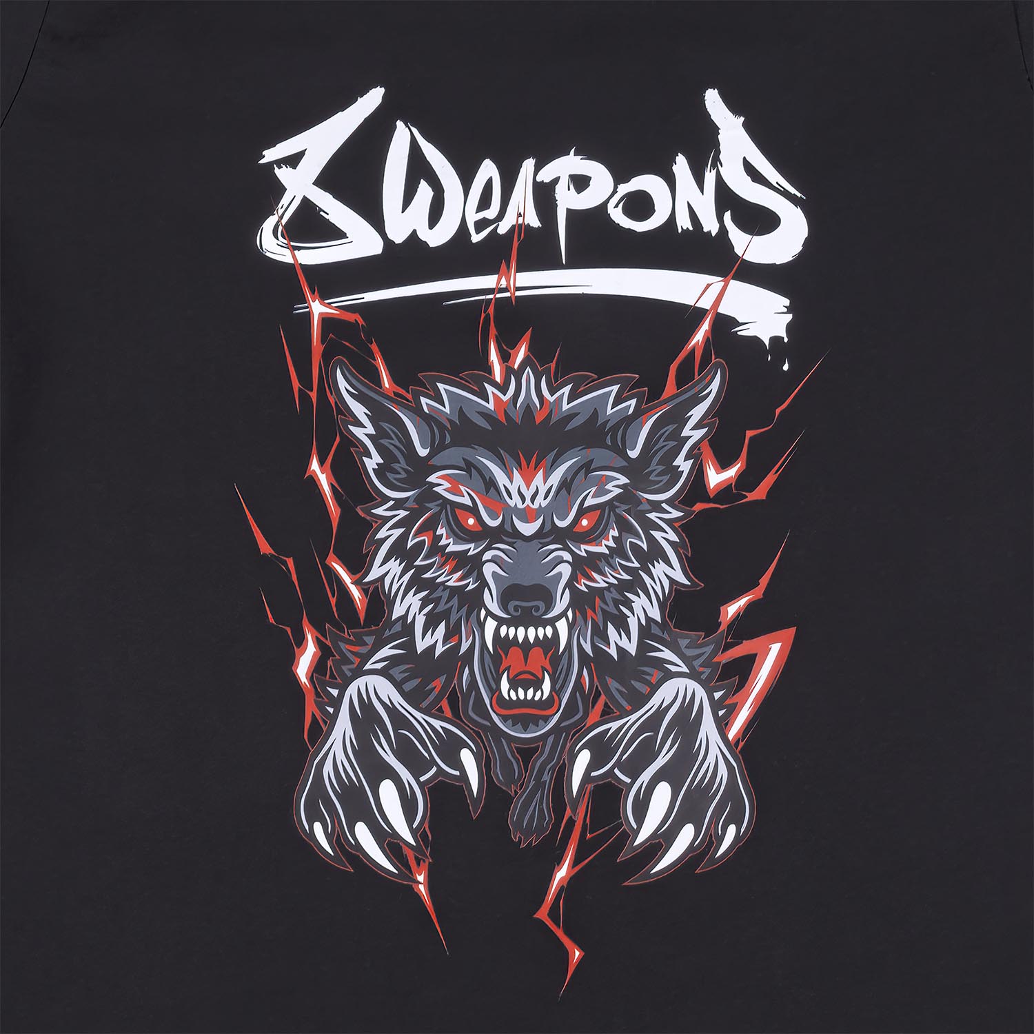 8 WEAPONS T-Shirt, Kids, Beastial Wolf, black-red, 158