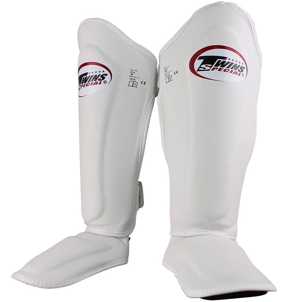 TWINS Shin Guards, SGMC-10, Skintex, white