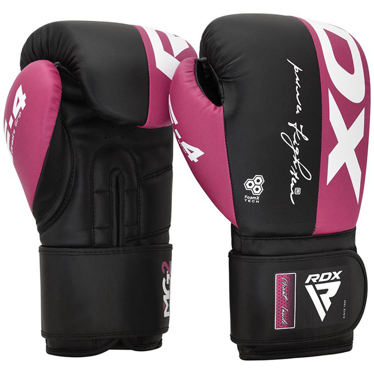 RDX Boxing Gloves, Rex F4, black-Pink, 12 Oz
