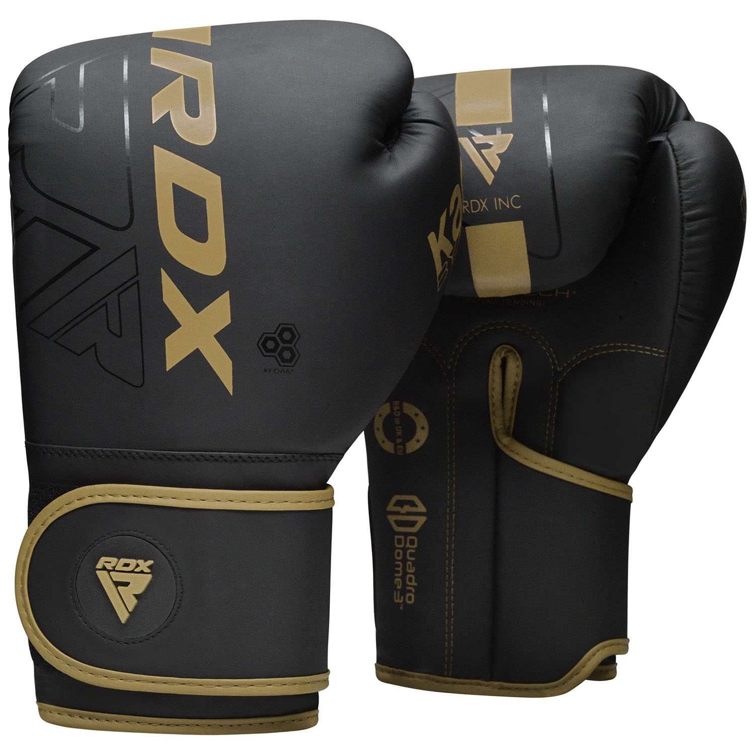 RDX Boxing Gloves, Kara Series F6, black-gold, 10 Oz
