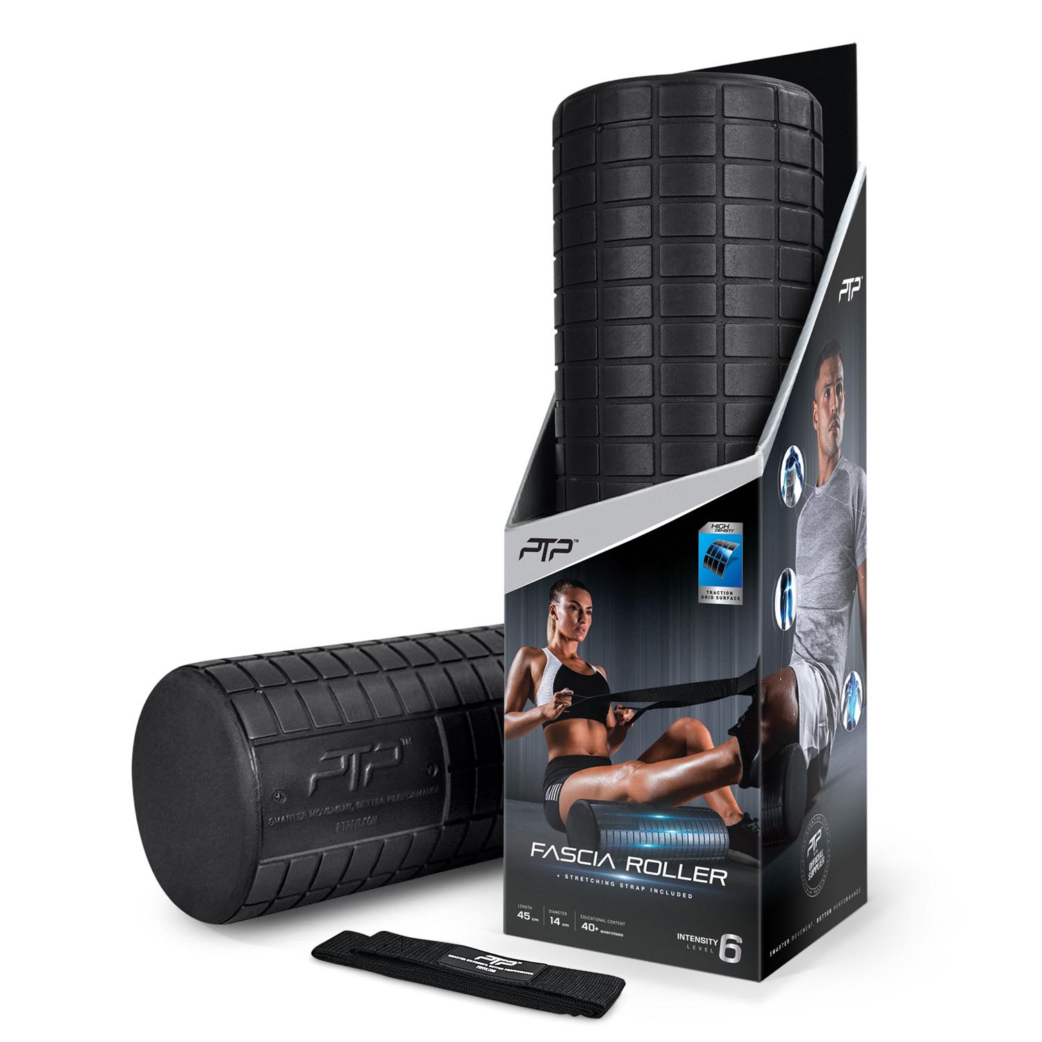 PTP Fascia roller, Medium, black