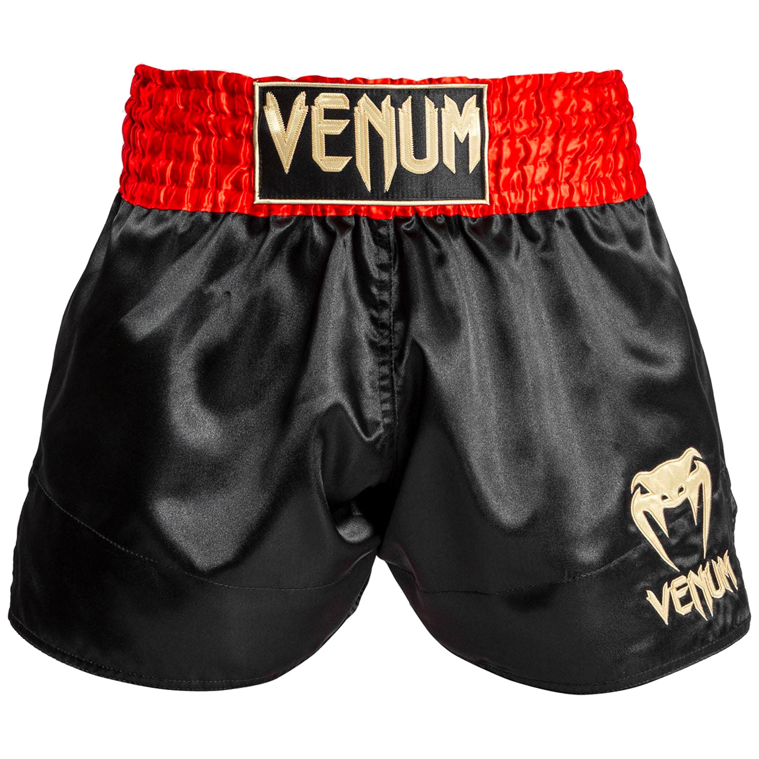 VENUM Muay Thai Shorts, Classic, rot-schwarz-gold, M