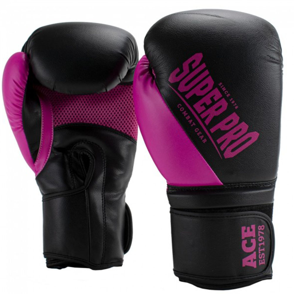 Super Pro Boxhandschuhe, ACE, schwarz-pink
