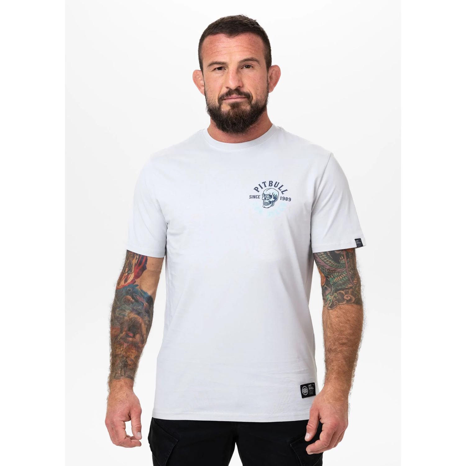 Pit Bull West Coast, T-Shirt, Skull Surf, white-blue, XXXL