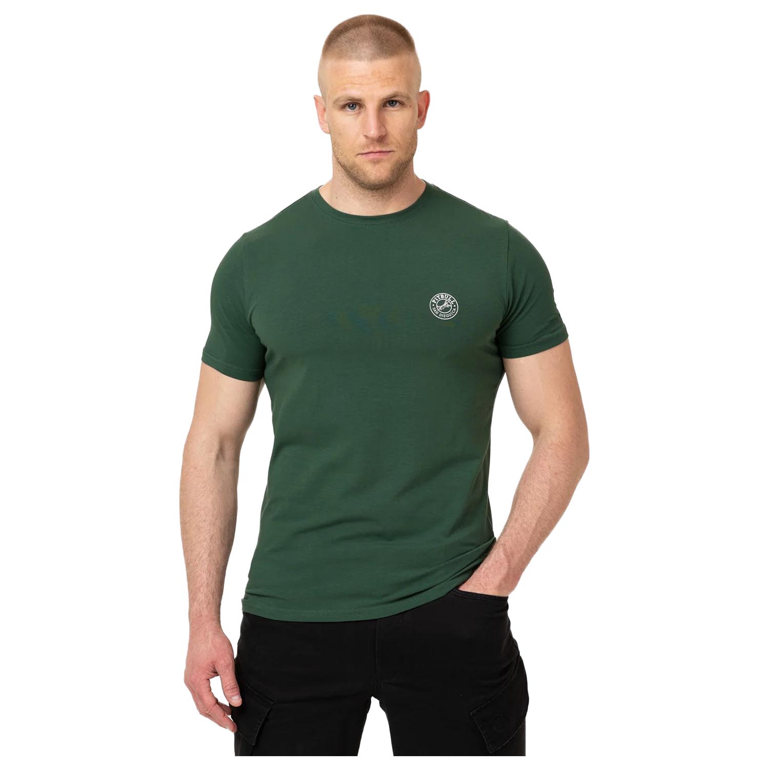 Pit Bull West Coast T-Shirt, San Diego CA Small Logo, green, S
