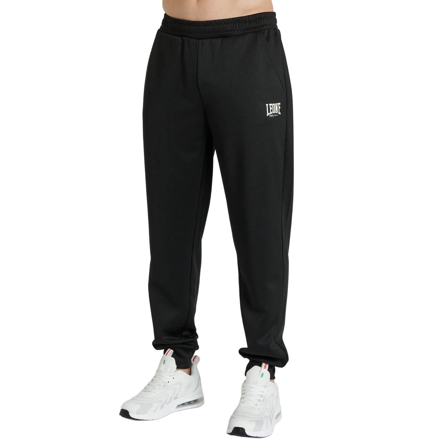 LEONE Jogging Pants, Logo, black-white, M
