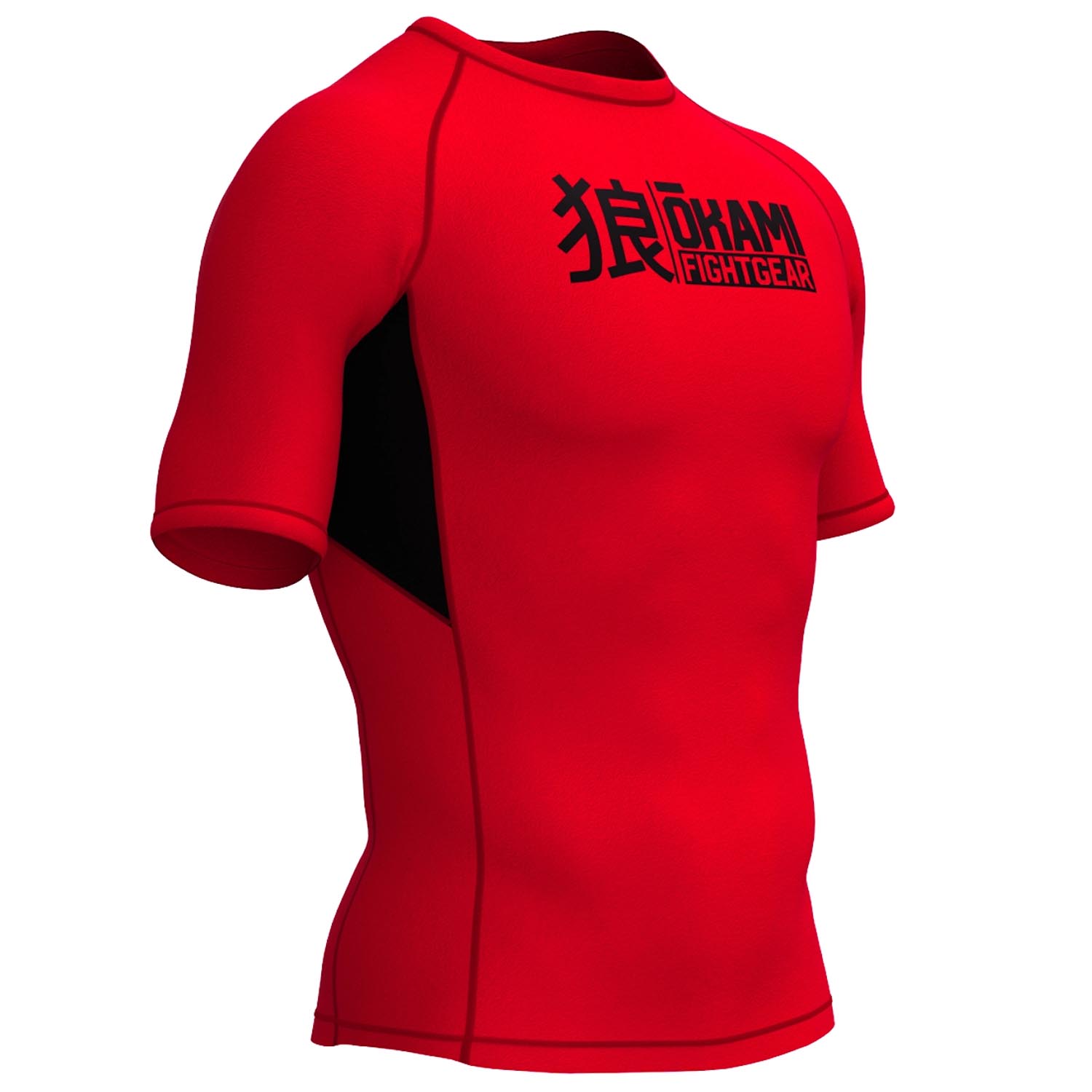 OKAMI Rashguard, S/S, Keii Flame, red-black, XXL