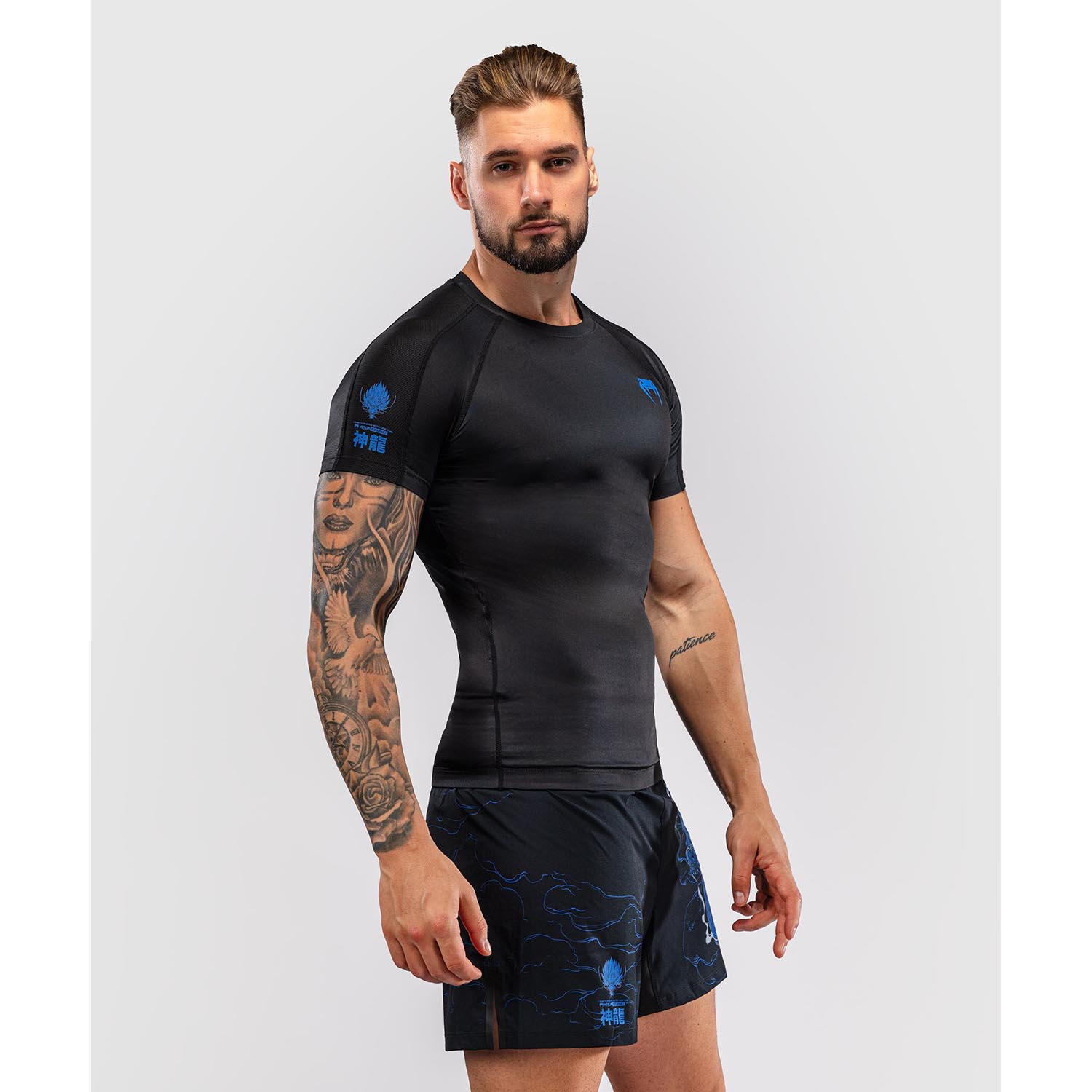 VENUM Rashguard, S/S, Thunder Dragon, black-blue, M