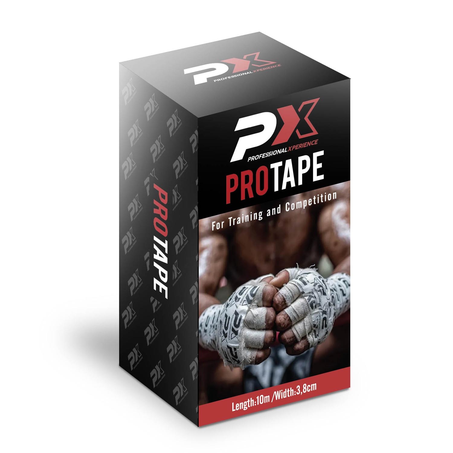 PX Tape, 3er Pack 3.8 cm x 10 m, white-black