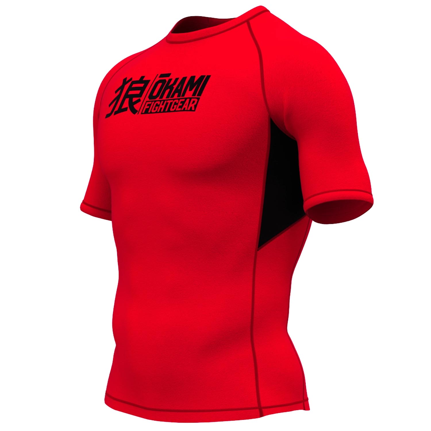 OKAMI Rashguard, S/S, Keii Flame, red-black, XXL