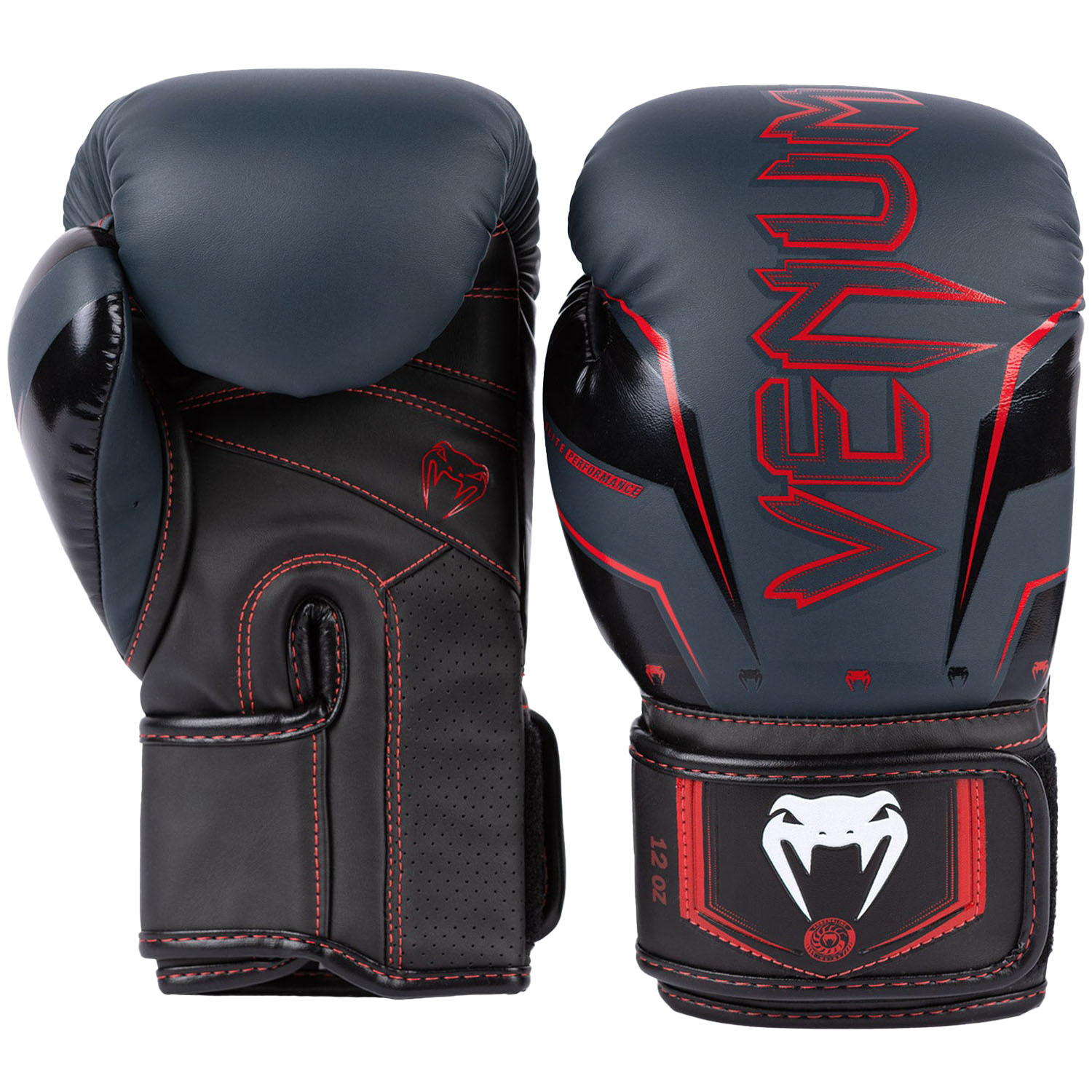 VENUM Boxing Gloves, Elite Evo, navy-black-red, 16 Oz