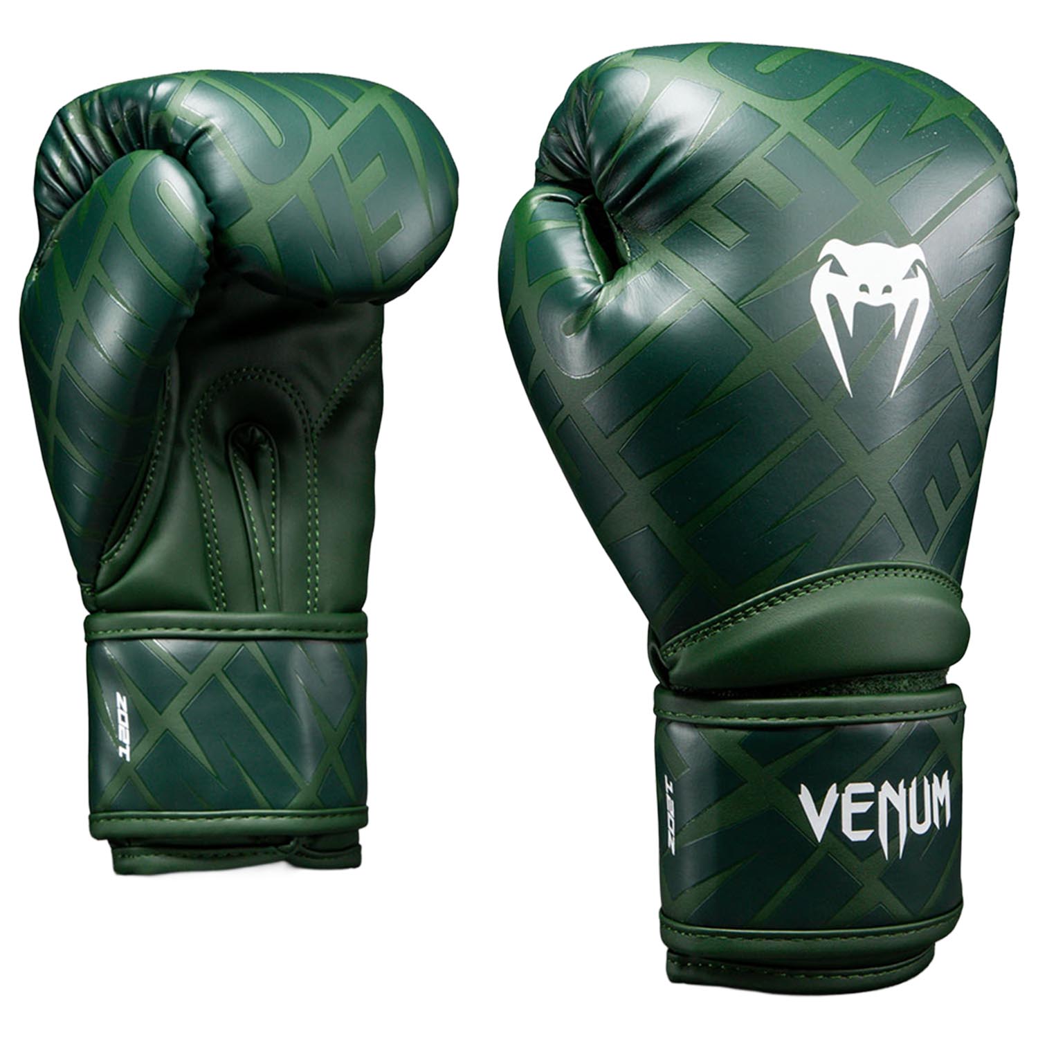 VENUM Boxing Gloves, Contender, 1.5 XT 3D, dark green, 16 Oz