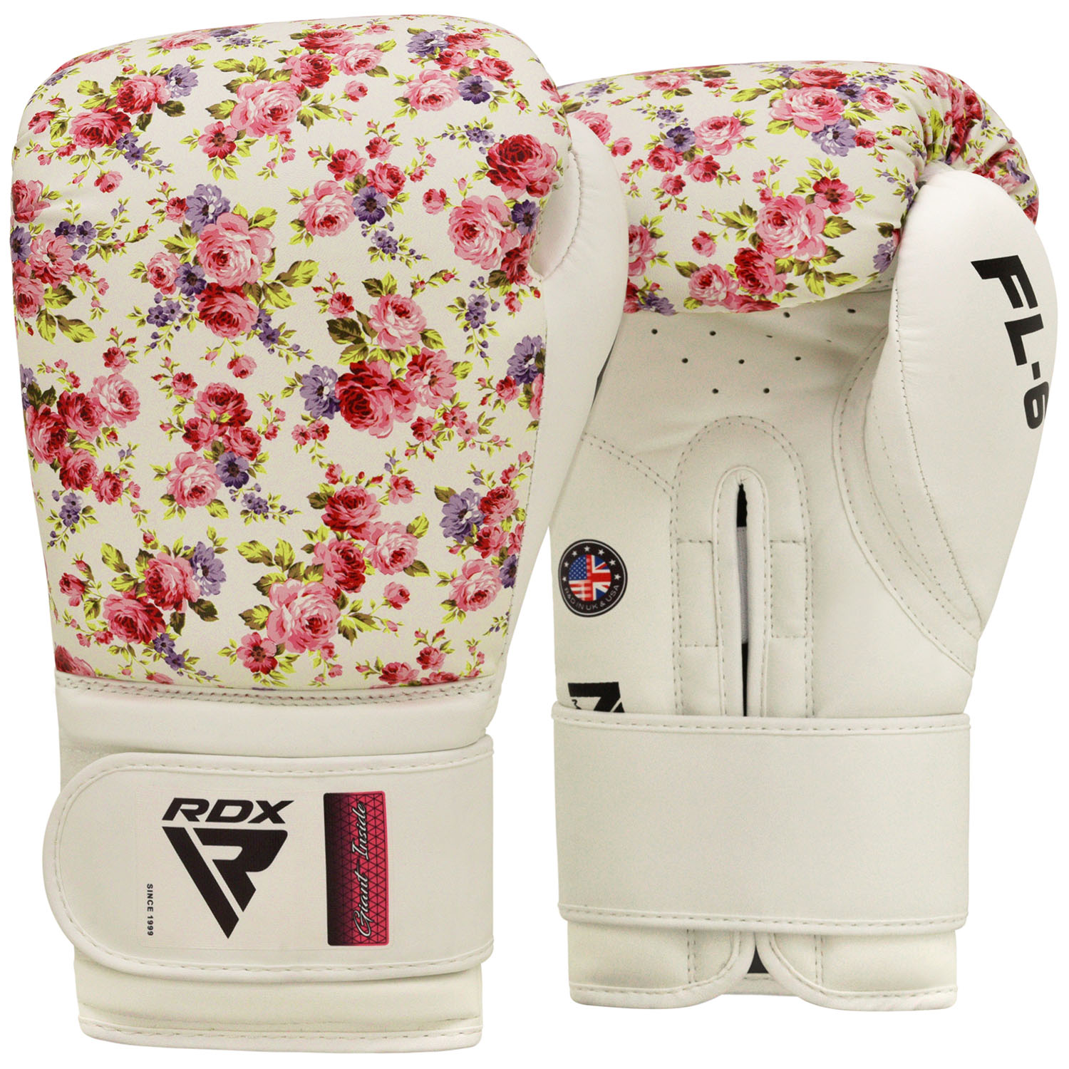 RDX Boxing Gloves, FL6, white, 8 Oz
