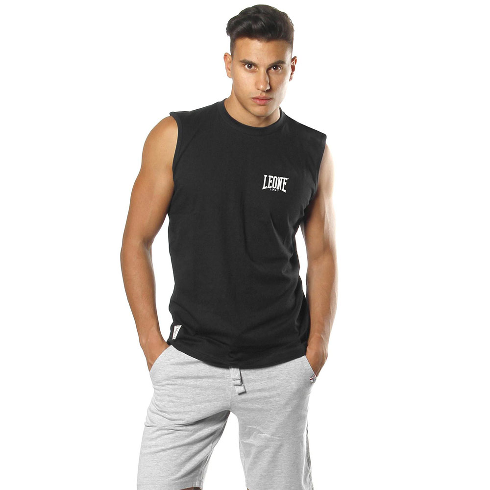 LEONE Shirt, sleeveless Basic, schwarz