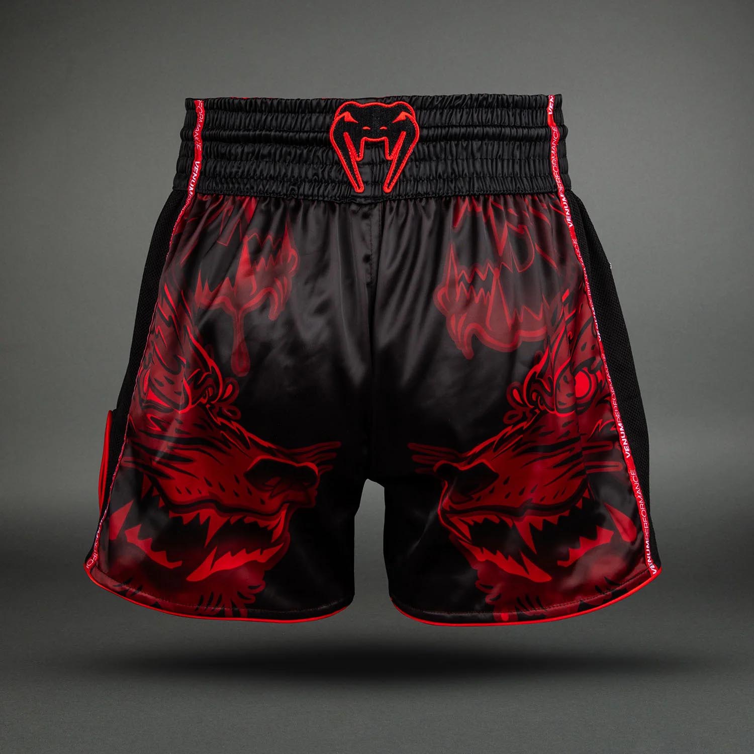 VENUM Muay Thai Shorts, Wolf Atak, black-red, XXL