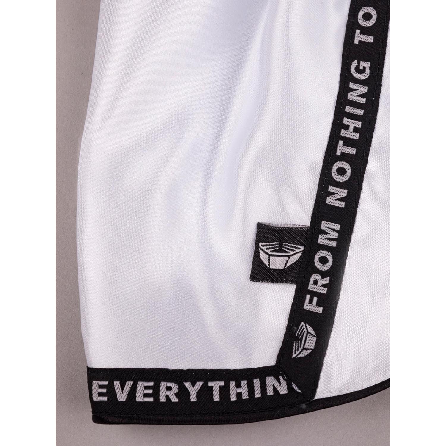 RINGLIFE Muay Thai Shorts, Label, white, M