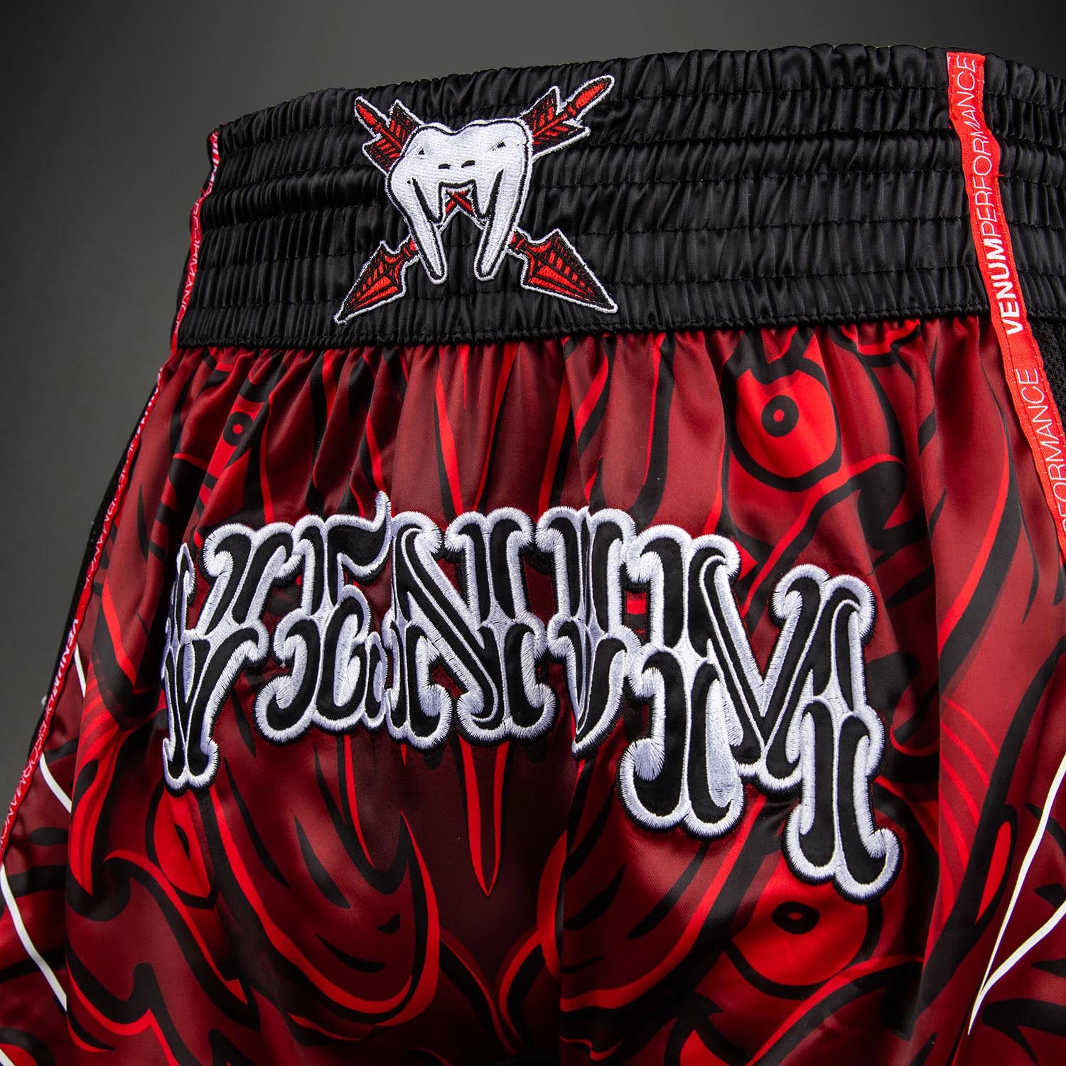 VENUM Muay Thai Shorts, Wolf Atak, black-red, XXL