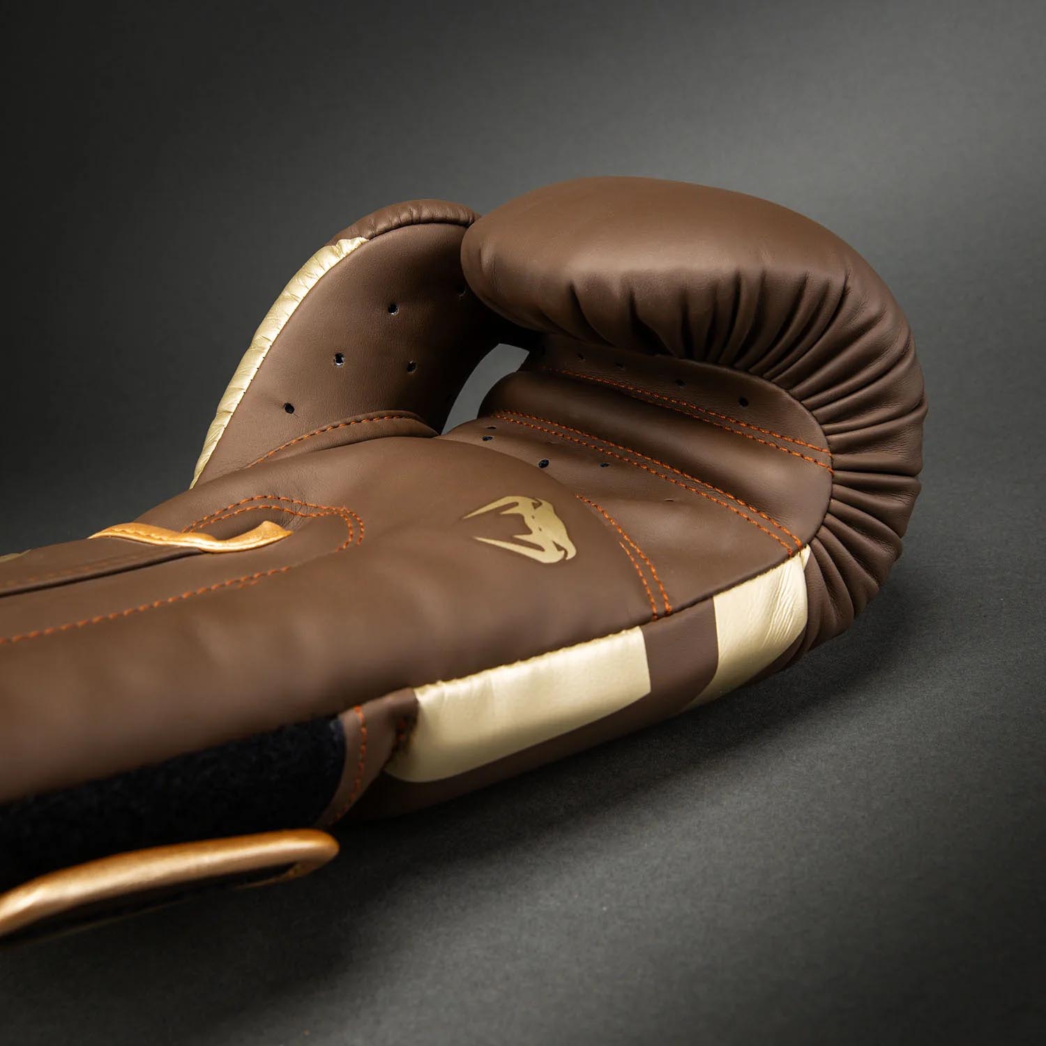 VENUM Boxing Gloves, Elite, brown-gold, 10 Oz