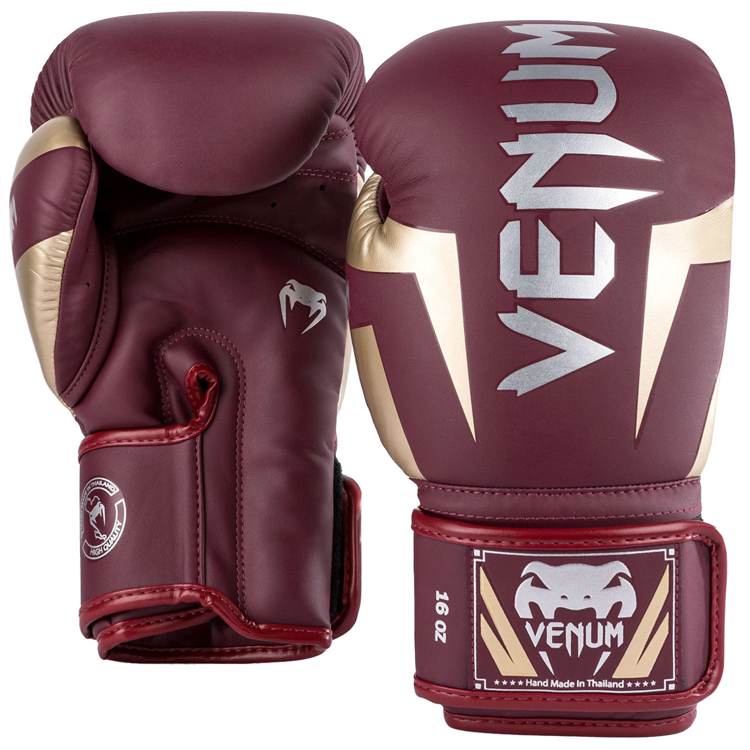 VENUM Boxing Gloves, Elite, burgundi-gold