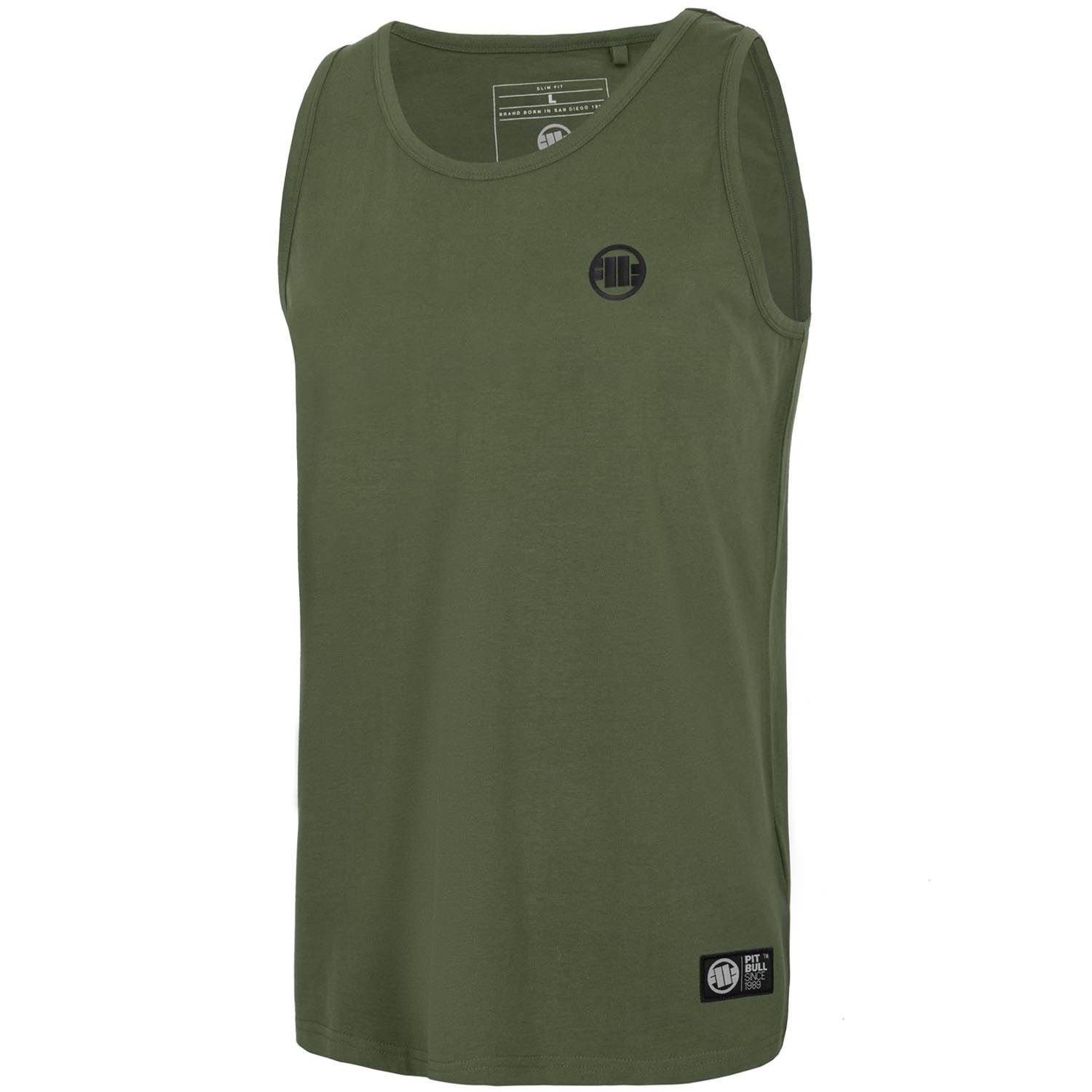 Pit Bull West Coast Tank Topt, Small Logo, olive, S