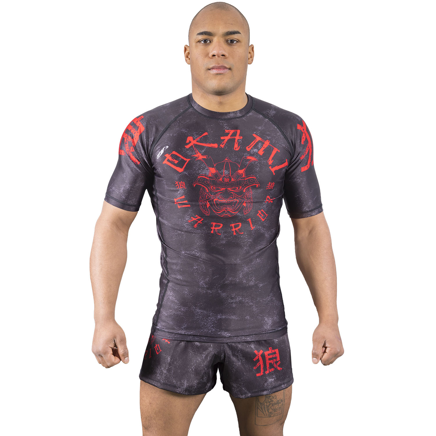 OKAMI Rashguard, S/S, Warrior, schwarz, S