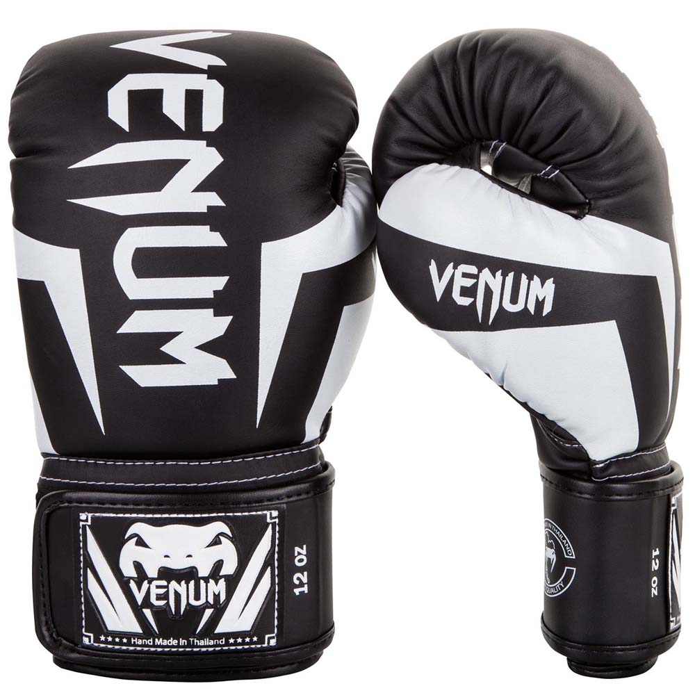 VENUM Boxing Gloves, Elite, black-white, 16 Oz