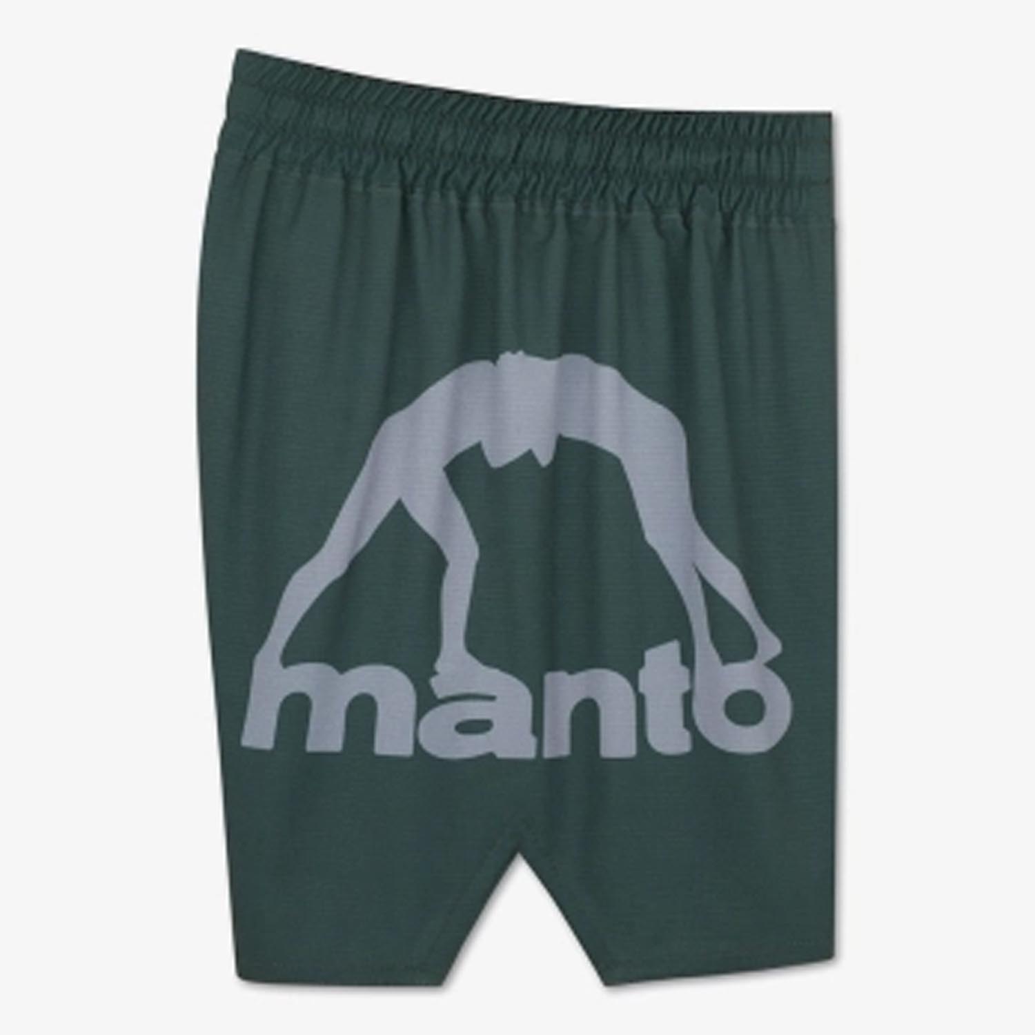 MANTO MMA Fight Shorts, Logo Dual, green-grey, S