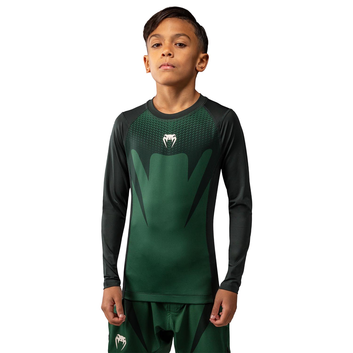 VENUM Rashguard, L/S, Kids, Attack, green-white, 12 J