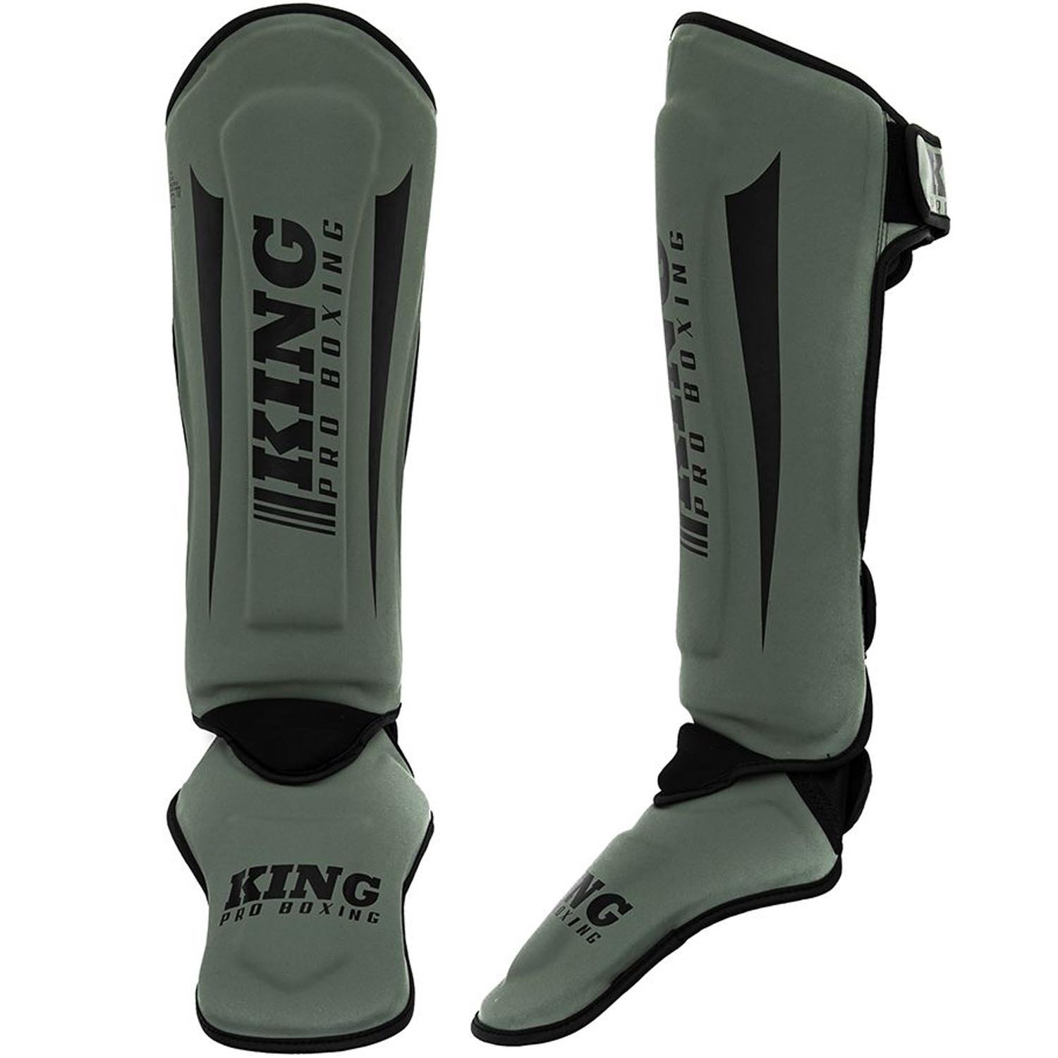 KING PRO BOXING Shin Guards, Revo 5, khaki L