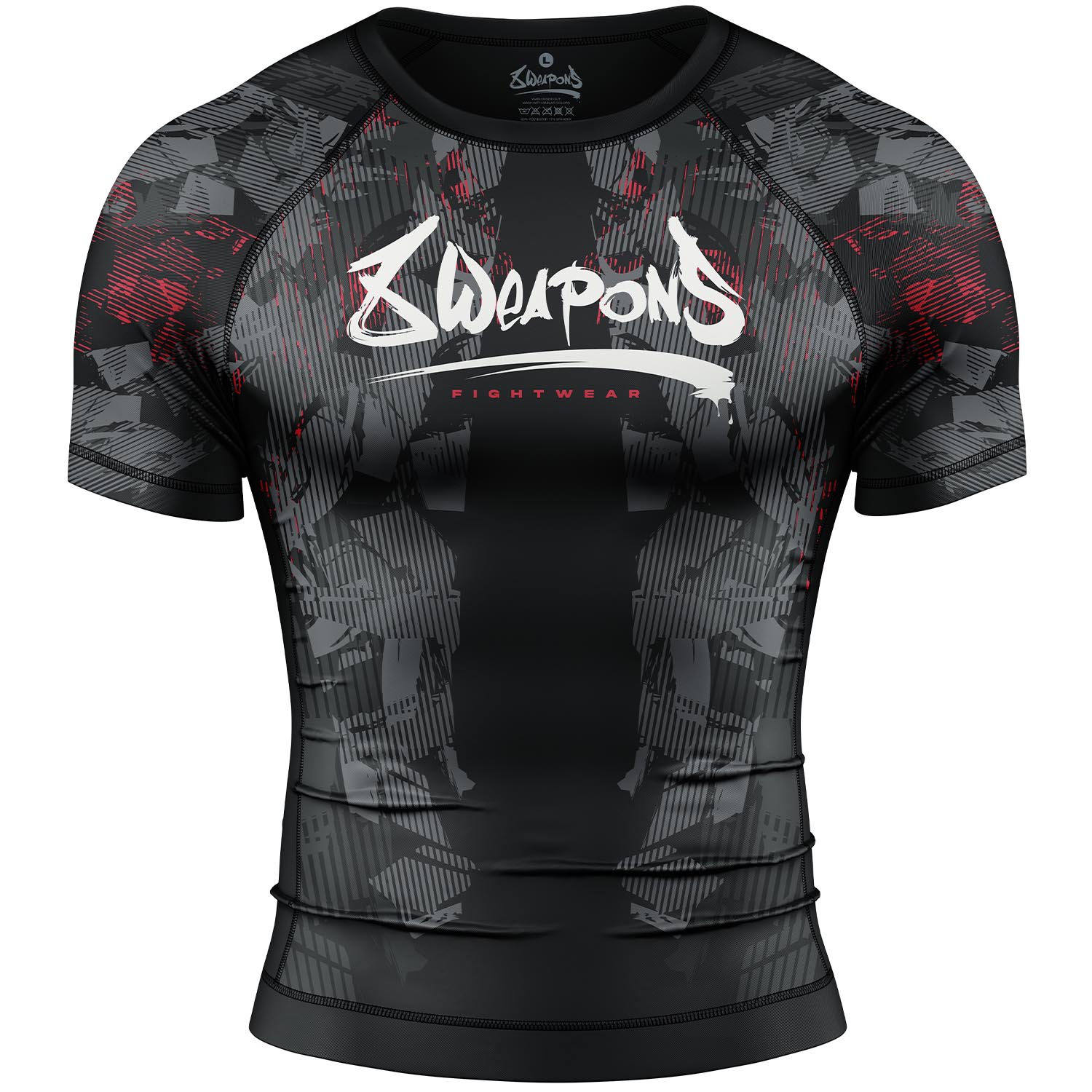 8 WEAPONS Rashguard, S/S, Hit 2.0, black-red, S