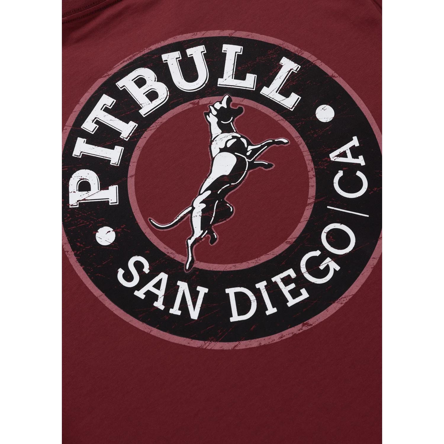 Pit Bull West Coast, T-Shirt, San Diego CA BLACK, black-wine red, XXXL