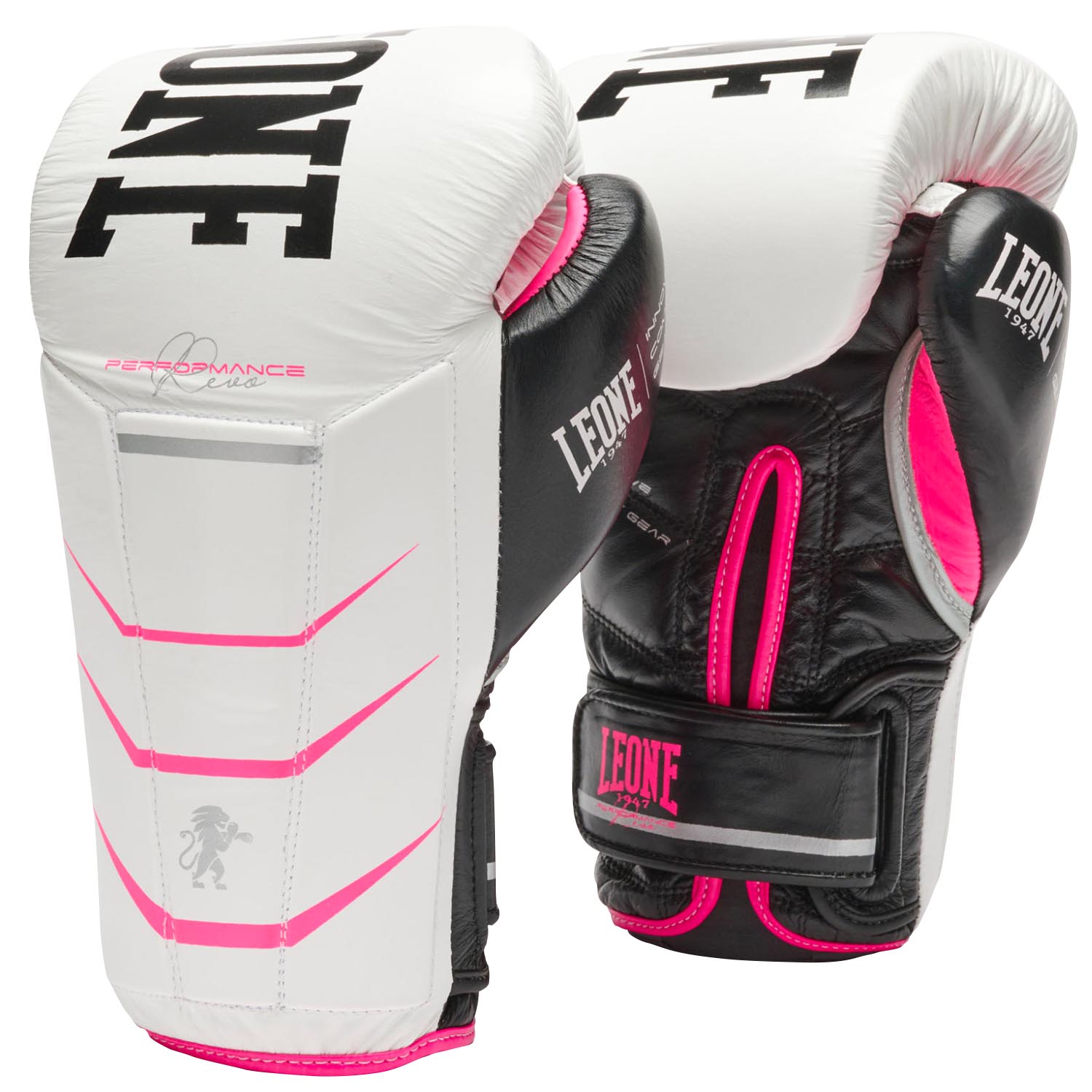 LEONE Boxing Gloves, Revo Fluo, GN110F, white, 16 Oz
