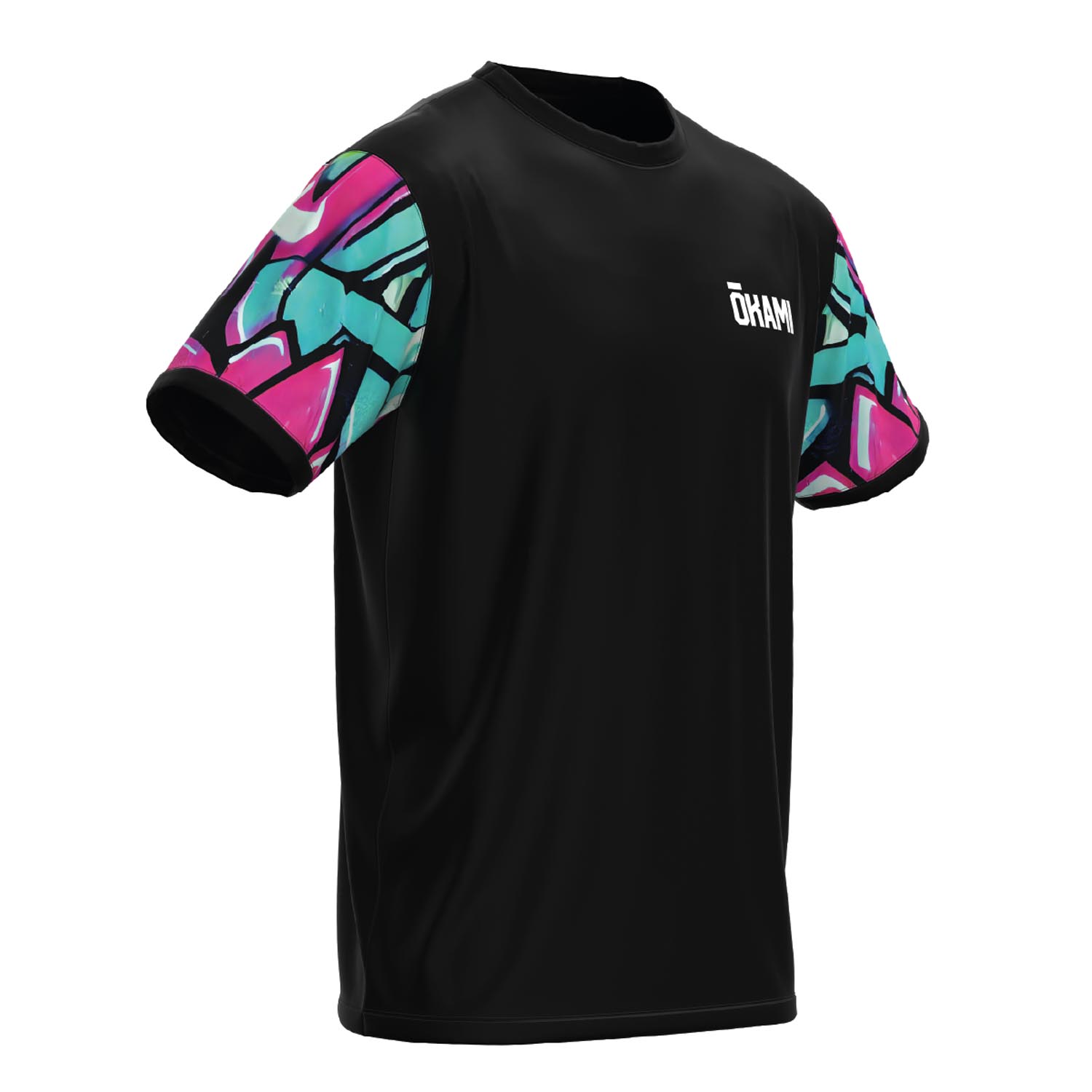 OKAMI Functional T-Shirt, Urban Vibe, black-mint-pink, XXL