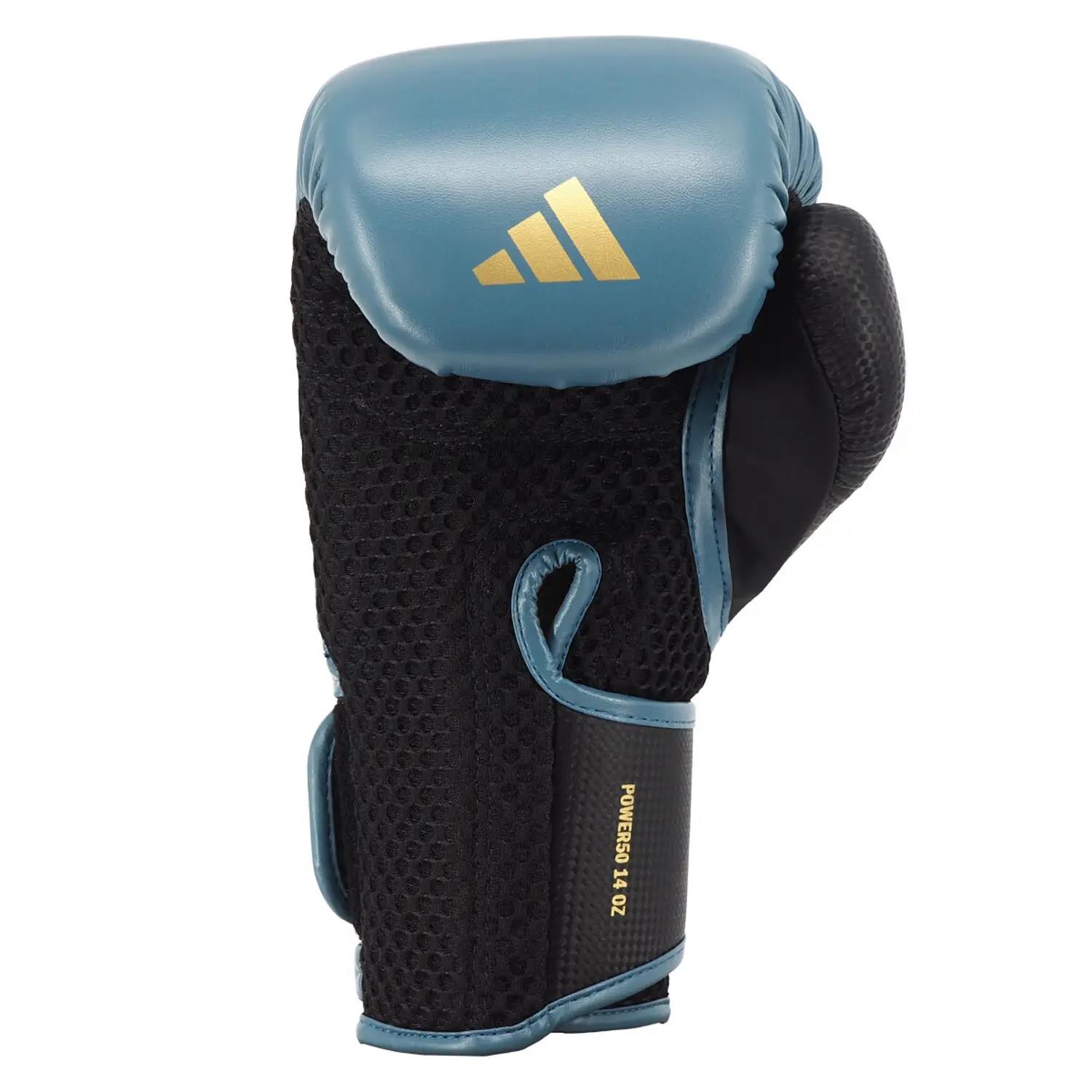 adidas Boxing Gloves, Power 50, petrol-gold, 16 Oz