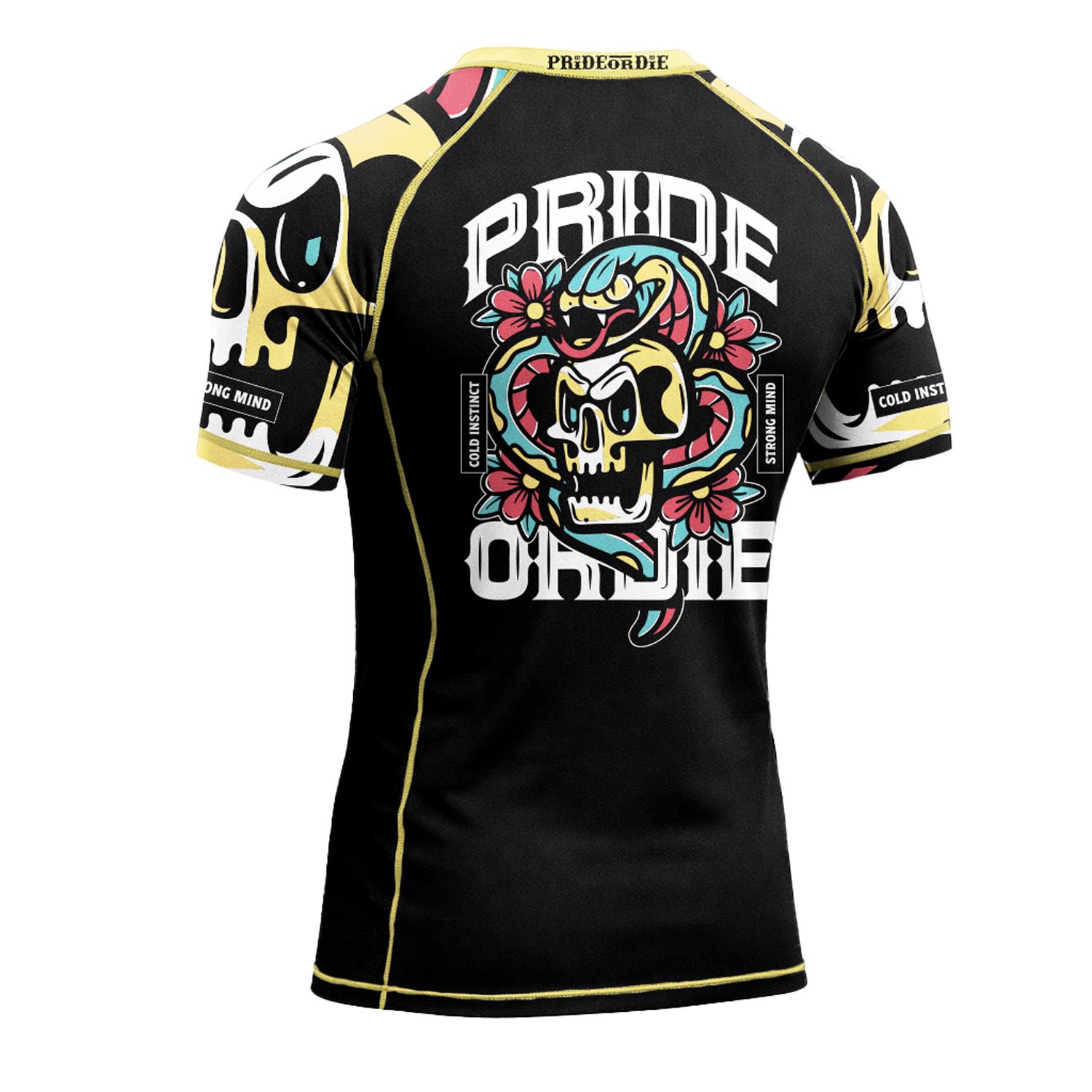 PRiDEorDiE Rashguard, S/S, Cold Instinct, black, XXL