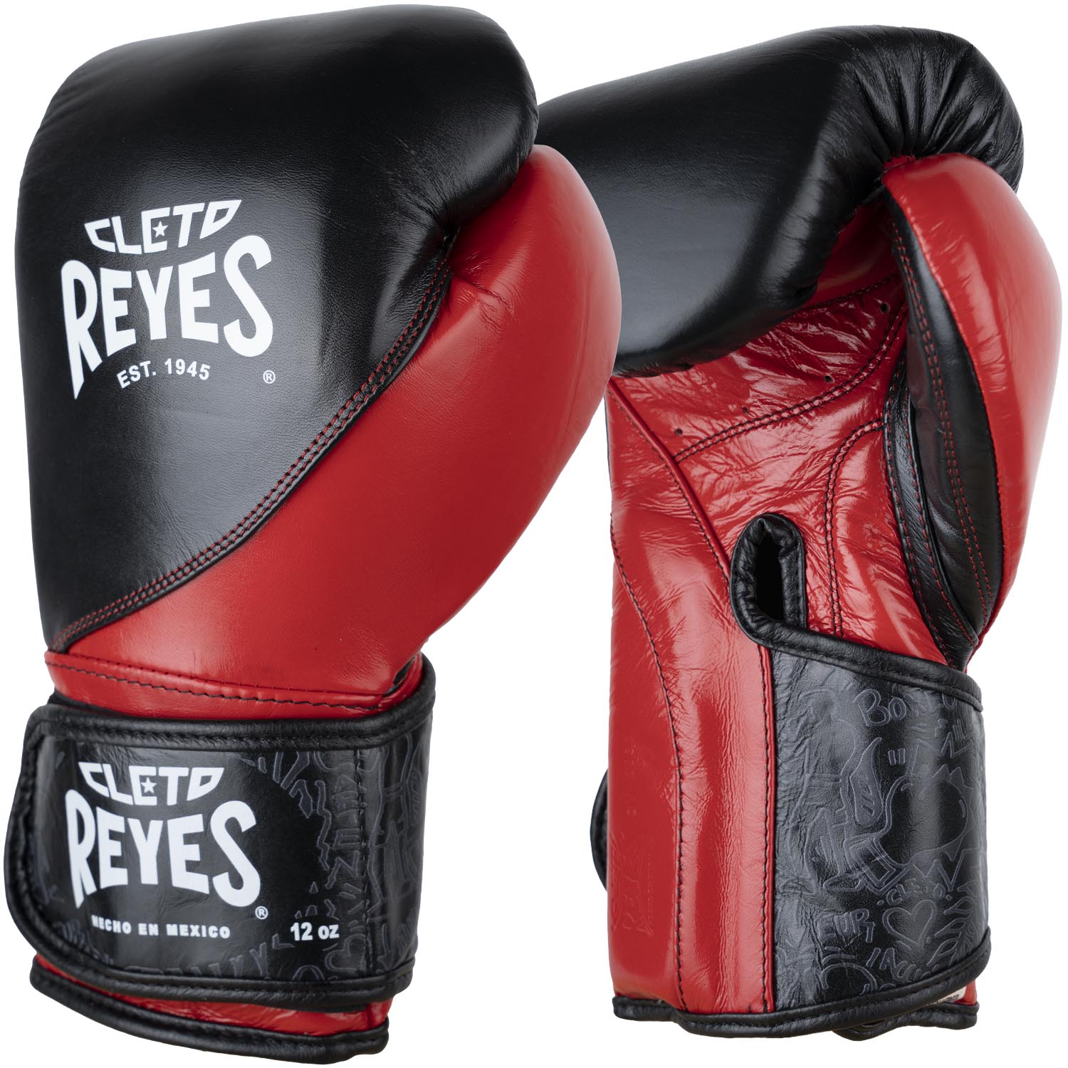 Cleto Reyes Boxhandschuhe, High Precision Training, schwarz-rot, 12 Oz