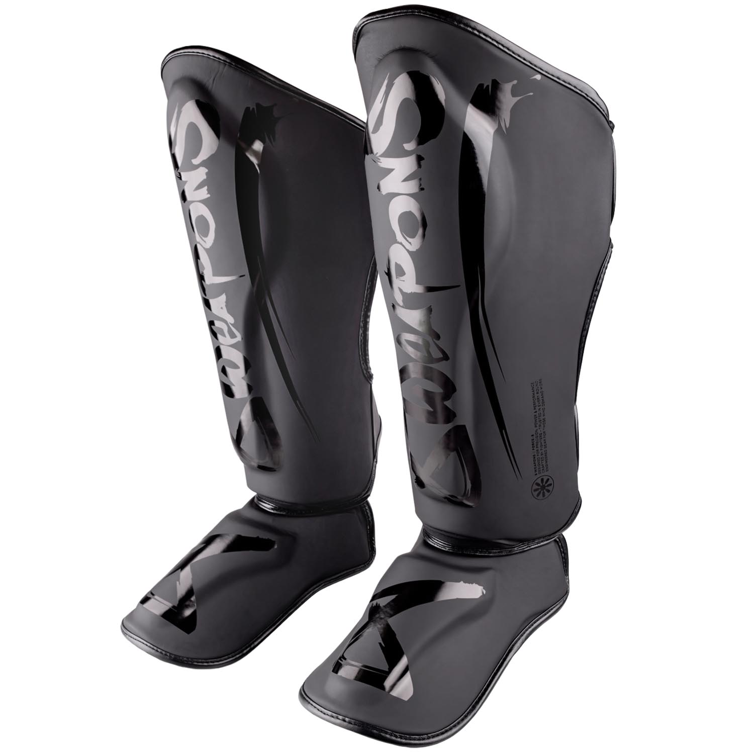 8 WEAPONS Shin Guards, Force 8, black-black, XL